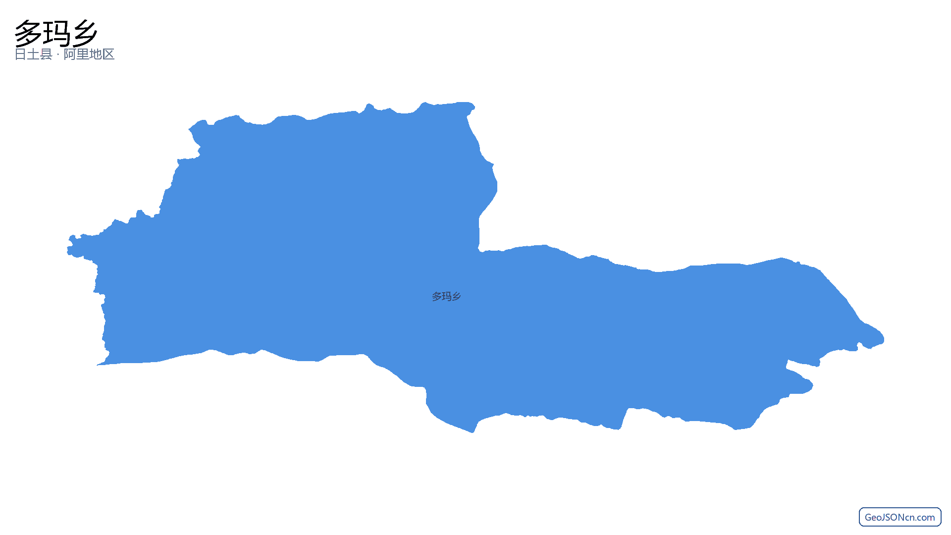 多玛乡行政区划边界地图（日土县·阿里地区）,提供GeoJSON、SHP矢量边界数据下载及高清地图大图(PNG/JPG) - GeoJSONcn.com