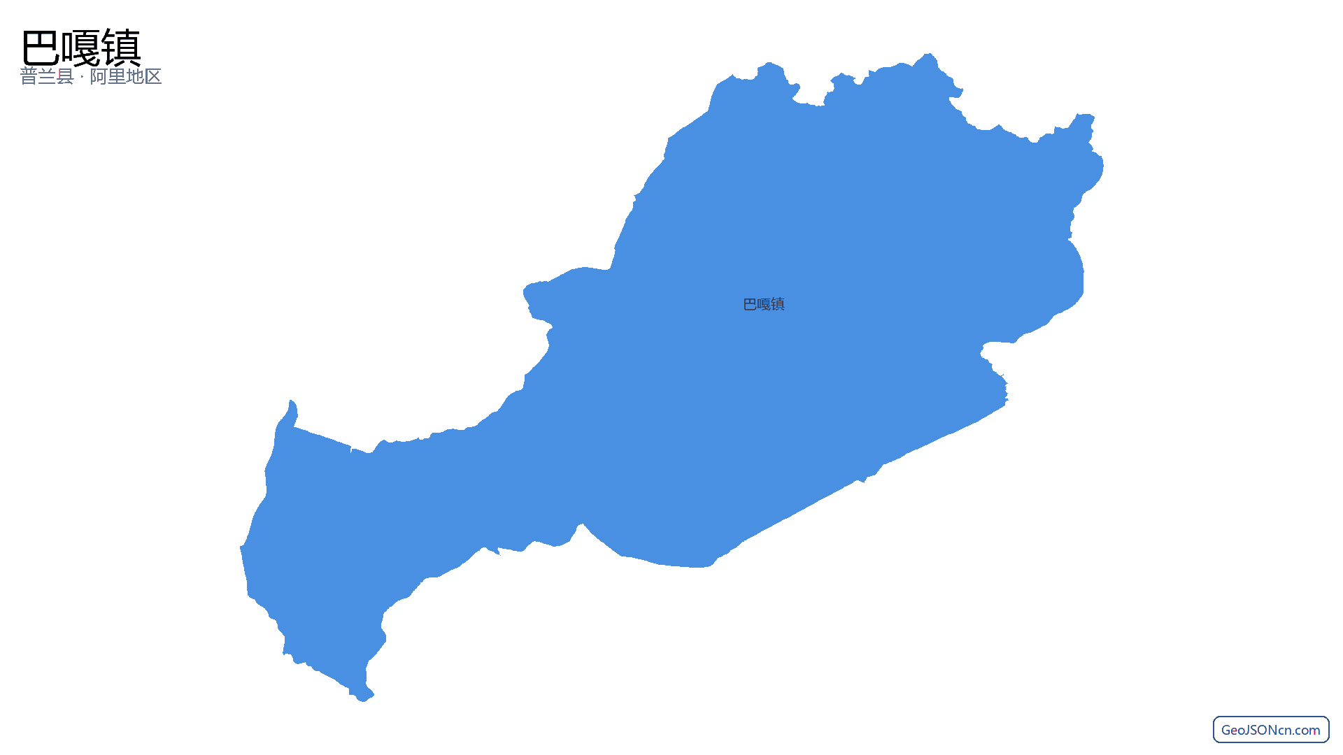 巴嘎镇行政区划边界地图（普兰县·阿里地区）,提供GeoJSON、SHP矢量边界数据下载及高清地图大图(PNG/JPG) - GeoJSONcn.com