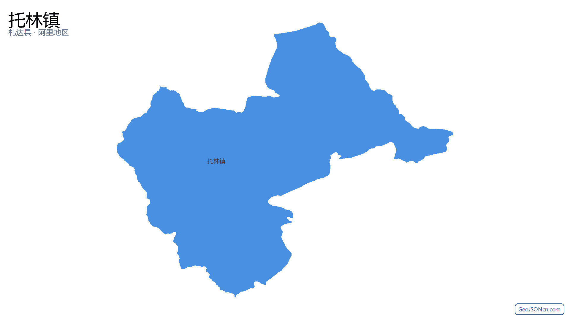 托林镇行政区划边界地图（札达县·阿里地区）,提供GeoJSON、SHP矢量边界数据下载及高清地图大图(PNG/JPG) - GeoJSONcn.com