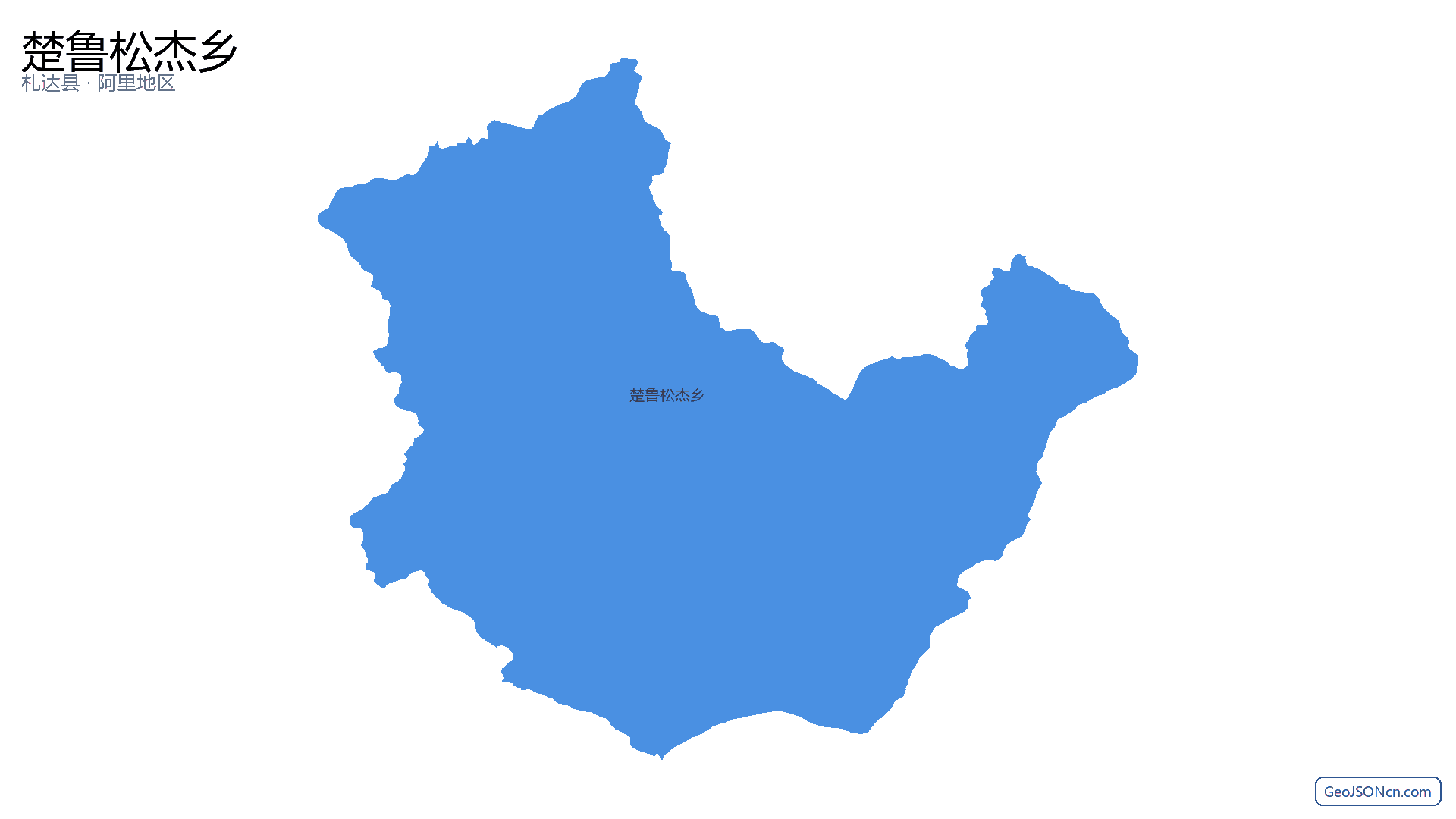 楚鲁松杰乡行政区划边界地图（札达县·阿里地区）,提供GeoJSON、SHP矢量边界数据下载及高清地图大图(PNG/JPG) - GeoJSONcn.com