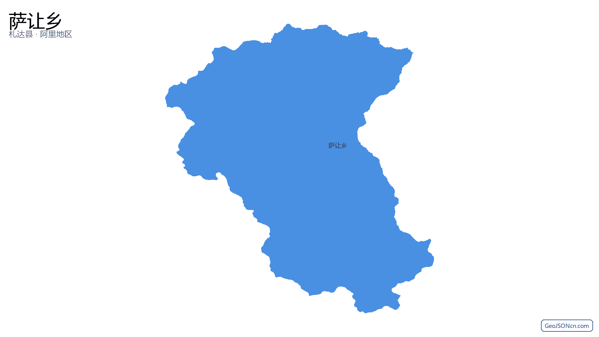 萨让乡行政区划边界地图（札达县·阿里地区）,提供GeoJSON、SHP矢量边界数据下载及高清地图大图(PNG/JPG) - GeoJSONcn.com