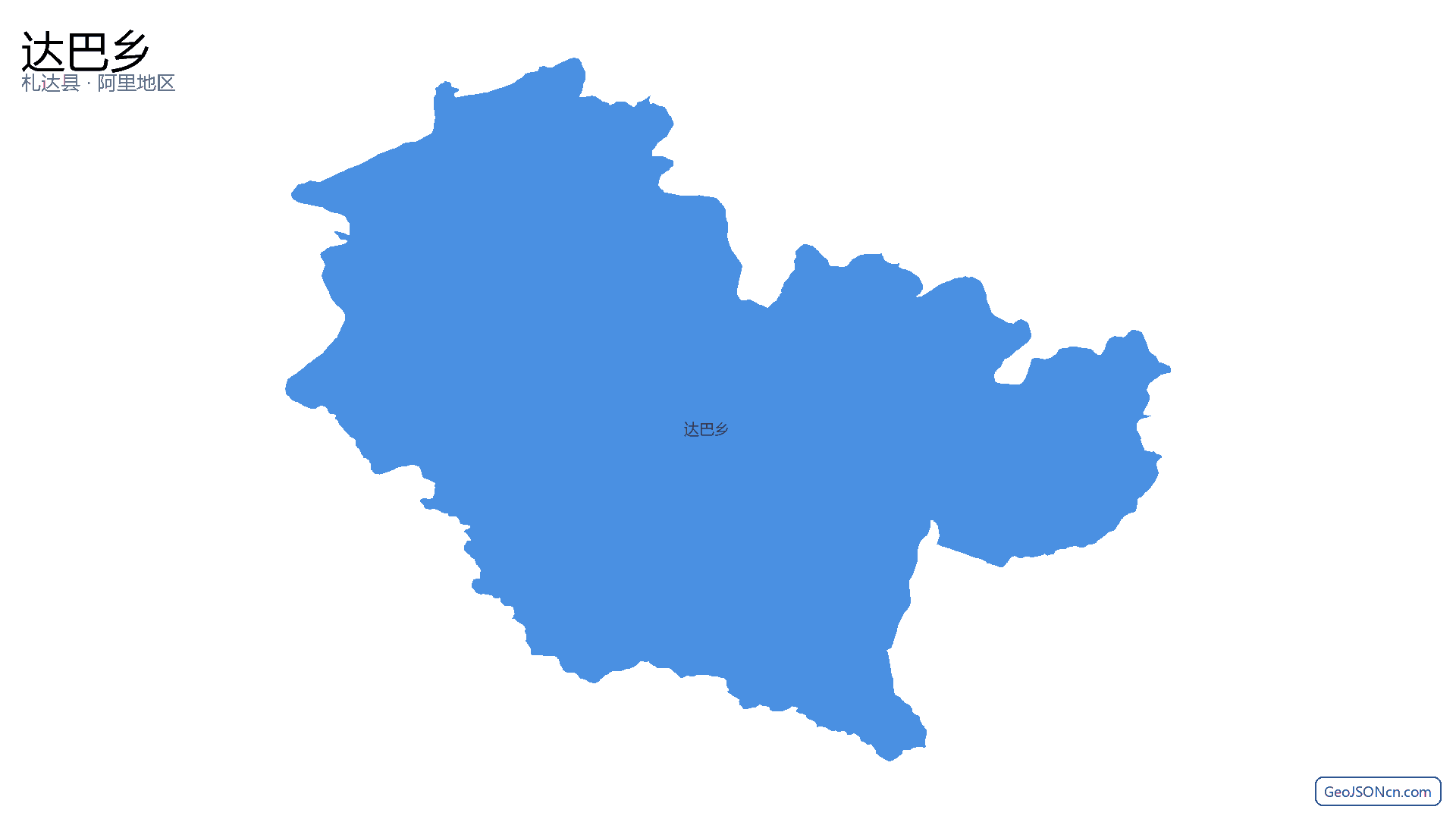 达巴乡行政区划边界地图（札达县·阿里地区）,提供GeoJSON、SHP矢量边界数据下载及高清地图大图(PNG/JPG) - GeoJSONcn.com