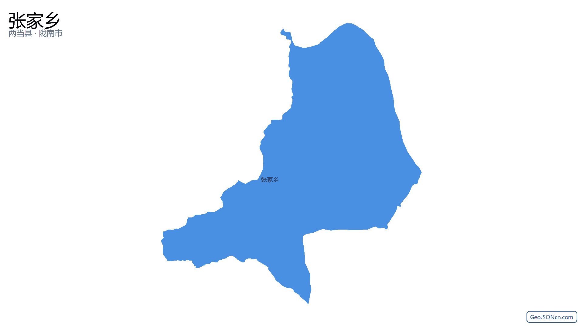 张家乡行政区划边界地图（两当县·陇南市）,提供GeoJSON、SHP矢量边界数据下载及高清地图大图(PNG/JPG) - GeoJSONcn.com