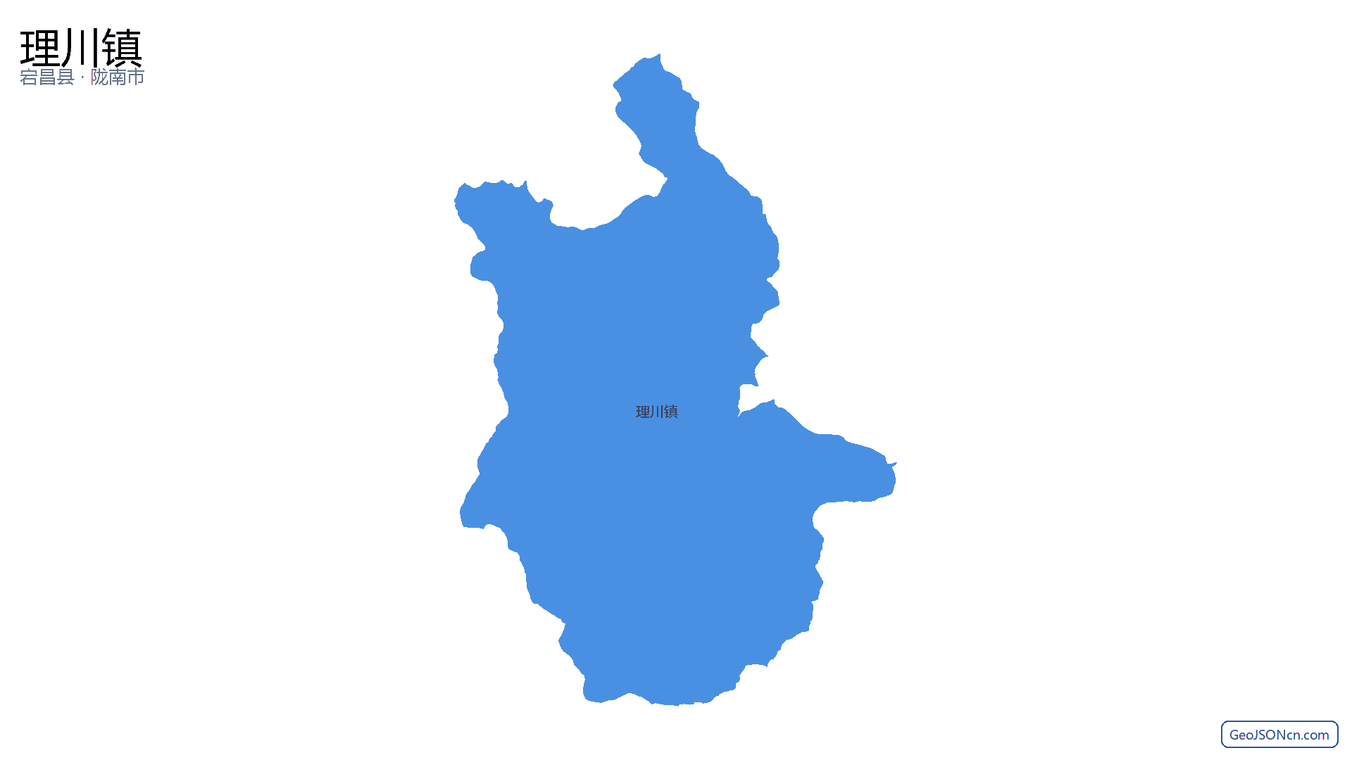 理川镇行政区划边界地图(宕昌县·陇南市),提供GeoJSON、SHP矢量边界数据下载及高清地图大图(PNG/JPG) - GeoJSONcn.com