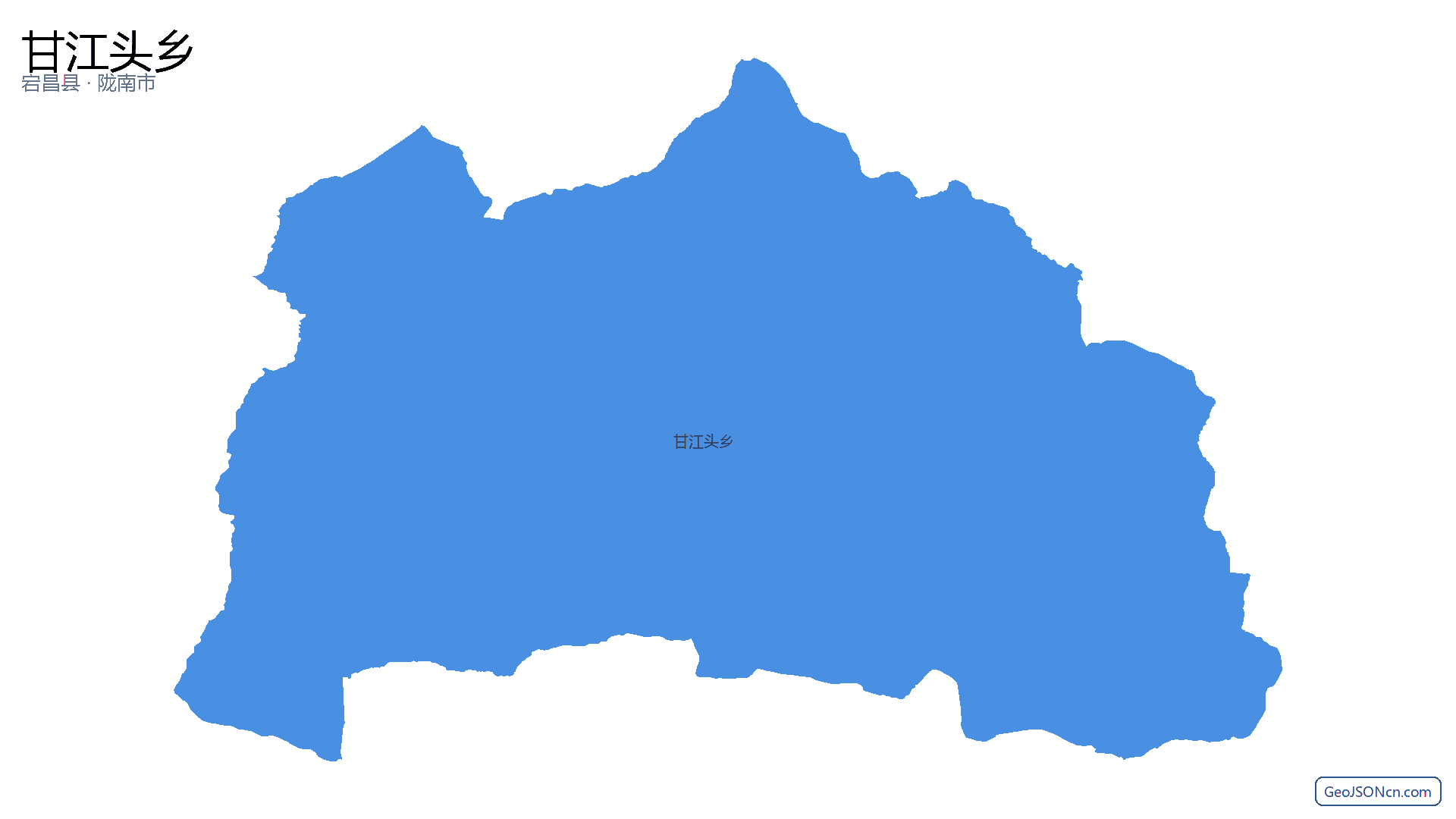 甘江头乡行政区划边界地图(宕昌县·陇南市),提供GeoJSON、SHP矢量边界数据下载及高清地图大图(PNG/JPG) - GeoJSONcn.com