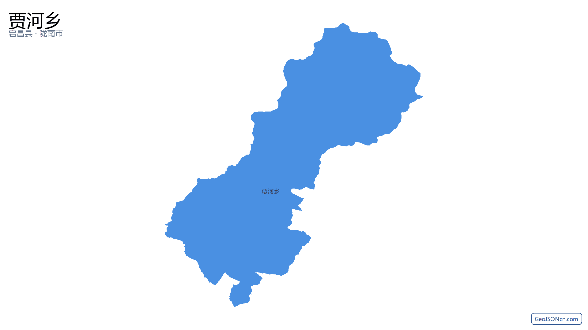 贾河乡行政区划边界地图(宕昌县·陇南市),提供GeoJSON、SHP矢量边界数据下载及高清地图大图(PNG/JPG) - GeoJSONcn.com