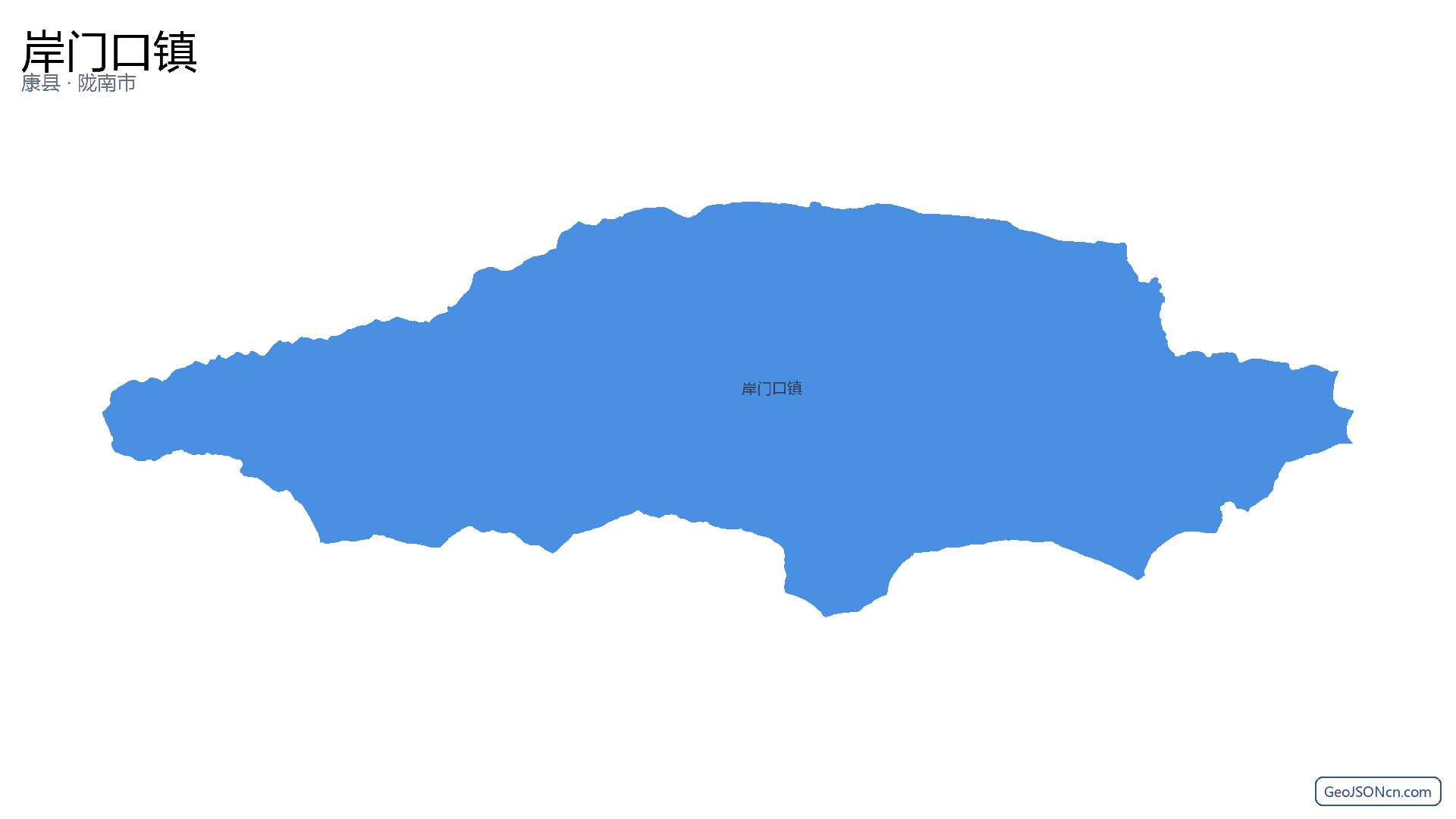 岸门口镇行政区划边界地图（康县·陇南市）,提供GeoJSON、SHP矢量边界数据下载及高清地图大图(PNG/JPG) - GeoJSONcn.com