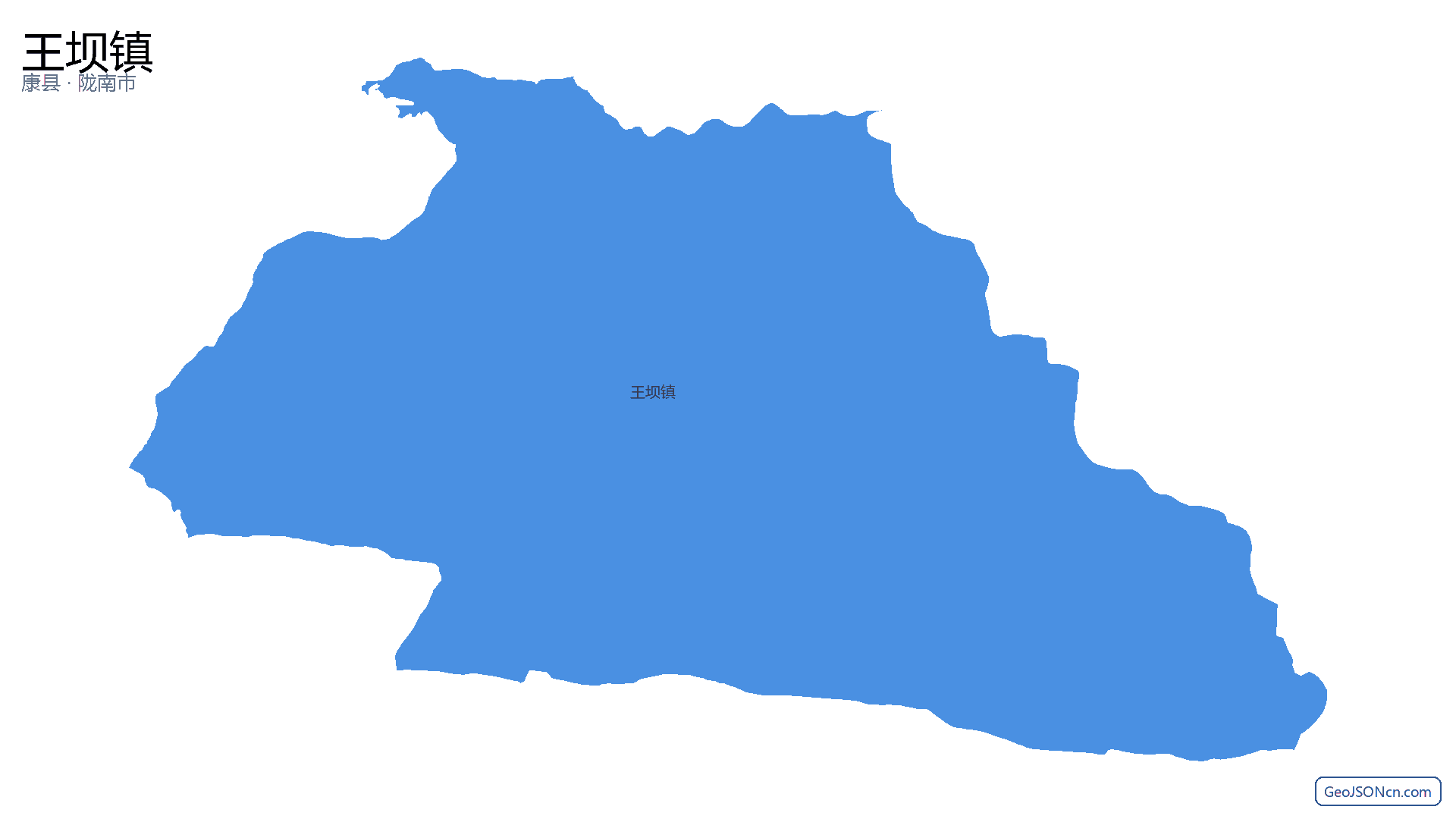 王坝镇行政区划边界地图(康县·陇南市),提供GeoJSON、SHP矢量边界数据下载及高清地图大图(PNG/JPG) - GeoJSONcn.com