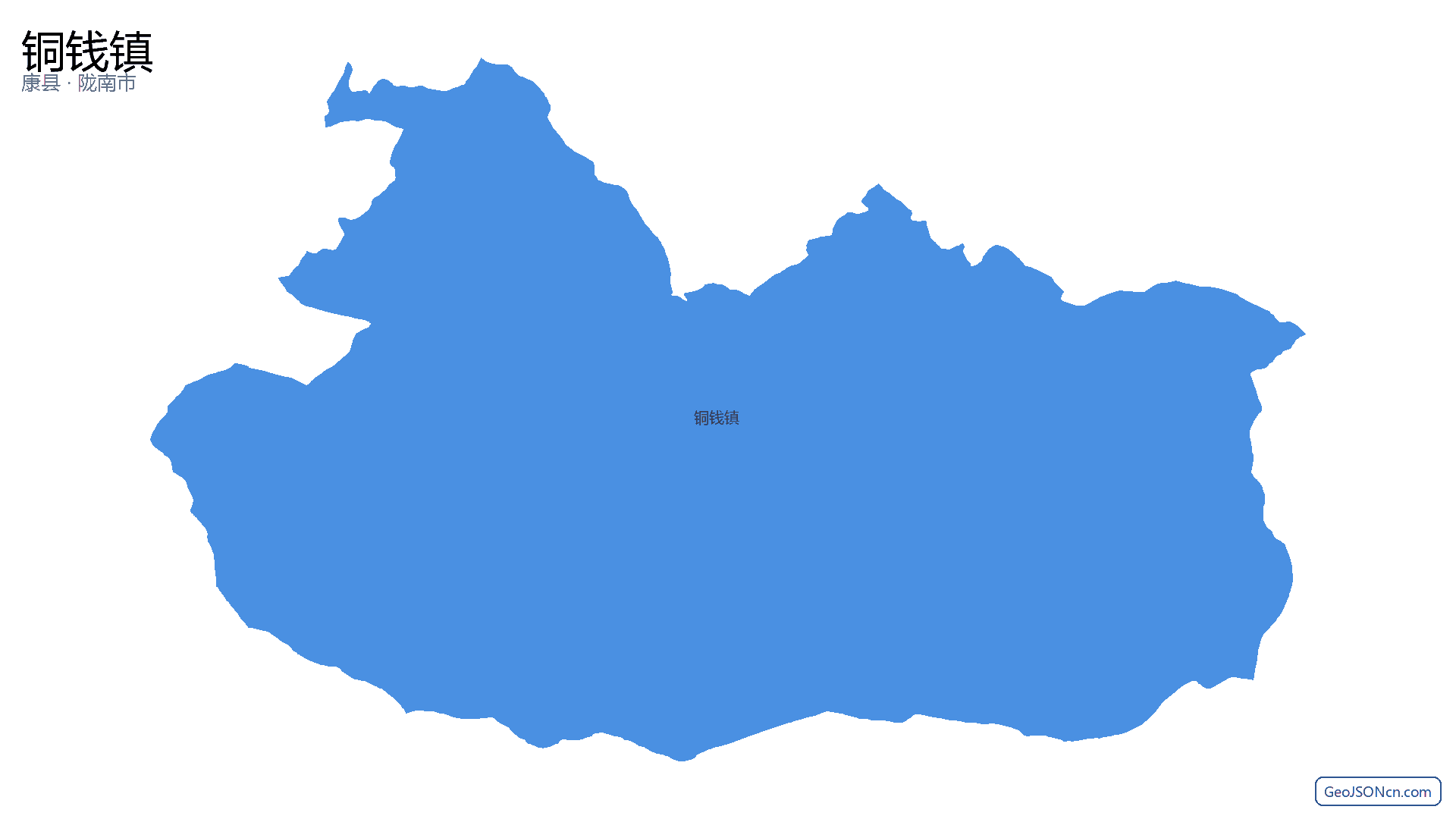 铜钱镇行政区划边界地图（康县·陇南市）,提供GeoJSON、SHP矢量边界数据下载及高清地图大图(PNG/JPG) - GeoJSONcn.com