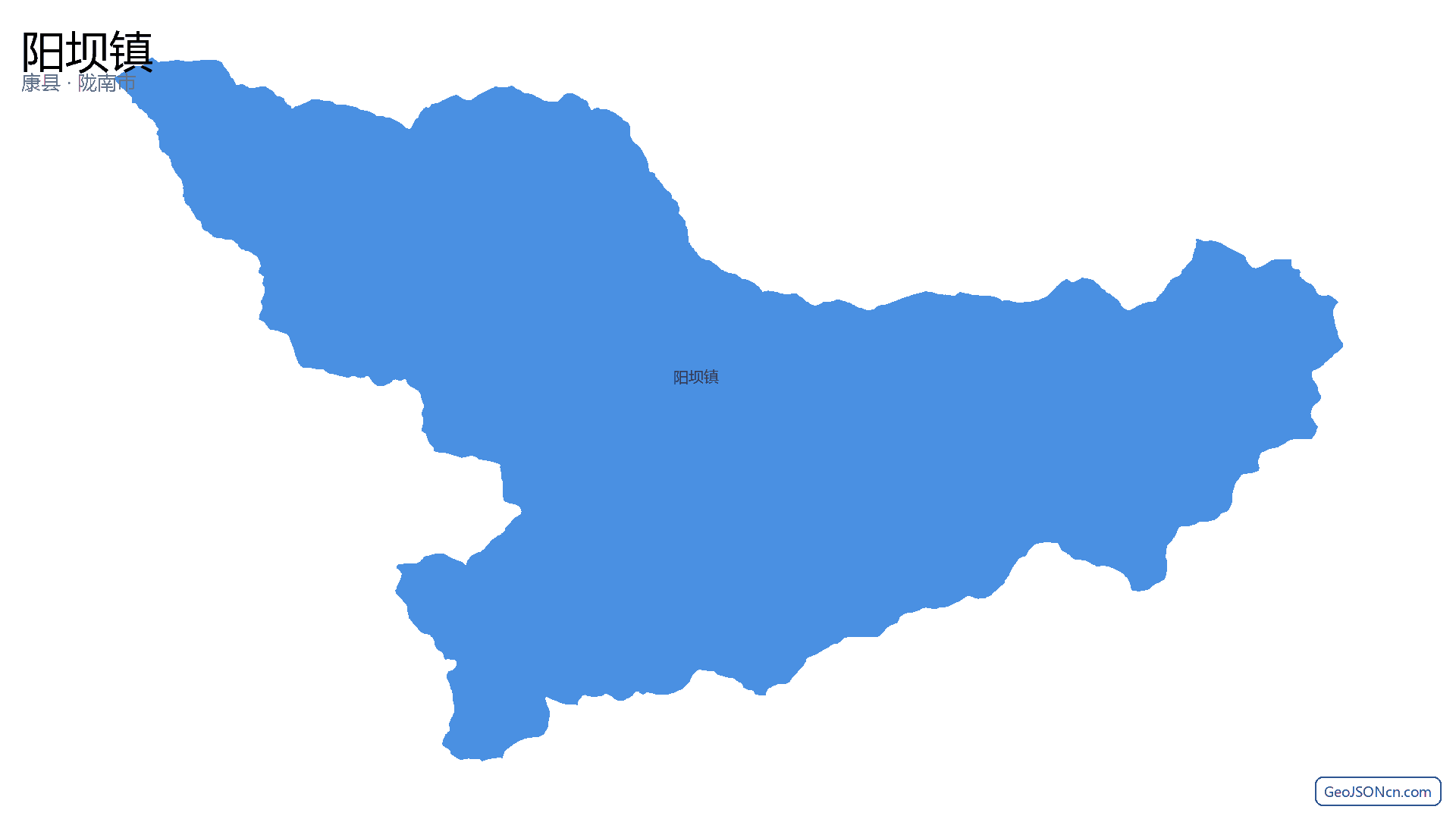 阳坝镇行政区划边界地图(康县·陇南市),提供GeoJSON、SHP矢量边界数据下载及高清地图大图(PNG/JPG) - GeoJSONcn.com