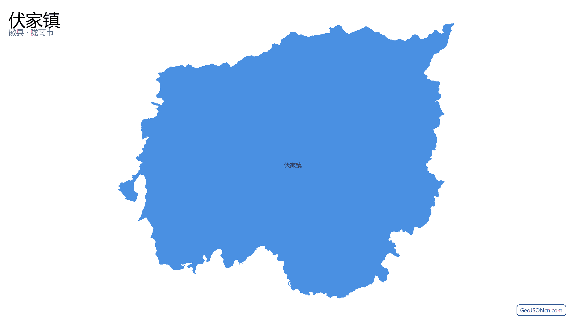 伏家镇行政区划边界地图（徽县·陇南市）,提供GeoJSON、SHP矢量边界数据下载及高清地图大图(PNG/JPG) - GeoJSONcn.com