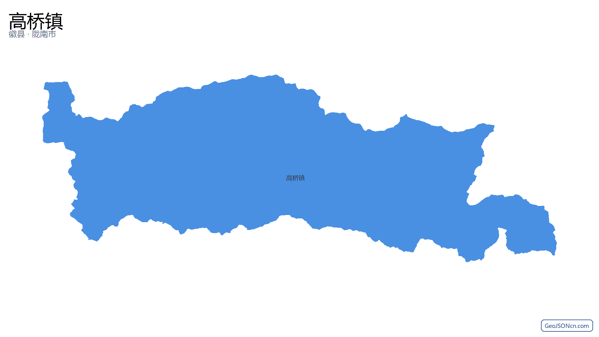 高桥镇行政区划边界地图（徽县·陇南市）,提供GeoJSON、SHP矢量边界数据下载及高清地图大图(PNG/JPG) - GeoJSONcn.com