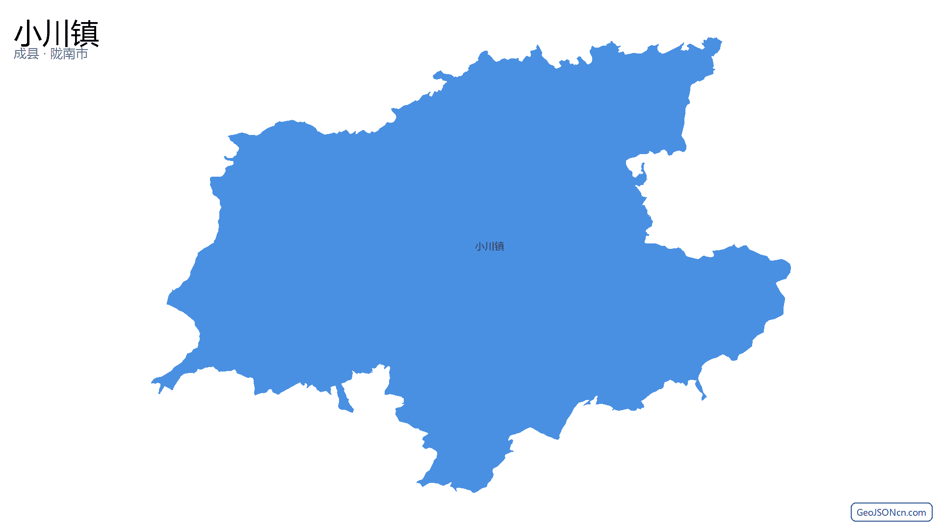 小川镇行政区划边界地图（成县·陇南市）,提供GeoJSON、SHP矢量边界数据下载及高清地图大图(PNG/JPG) - GeoJSONcn.com