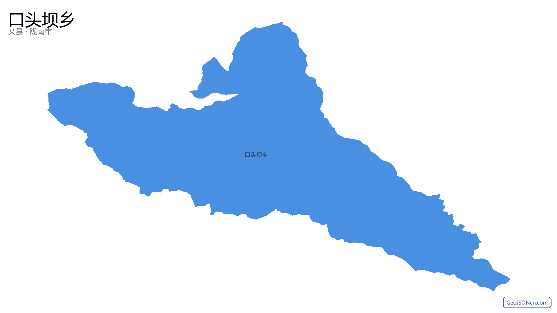 口头坝乡行政区划边界地图(文县·陇南市),提供GeoJSON、SHP矢量边界数据下载及高清地图大图(PNG/JPG) - GeoJSONcn.com