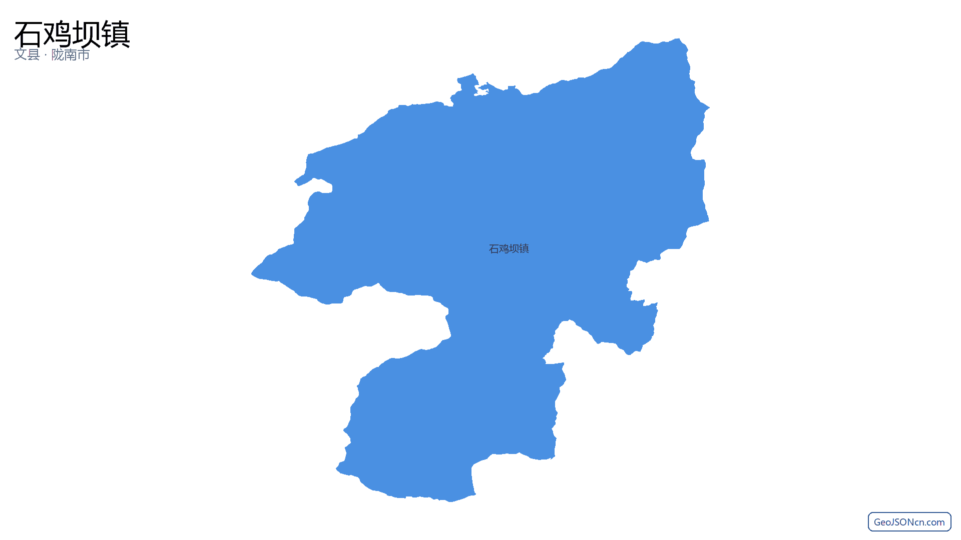 石鸡坝镇行政区划边界地图(文县·陇南市),提供GeoJSON、SHP矢量边界数据下载及高清地图大图(PNG/JPG) - GeoJSONcn.com