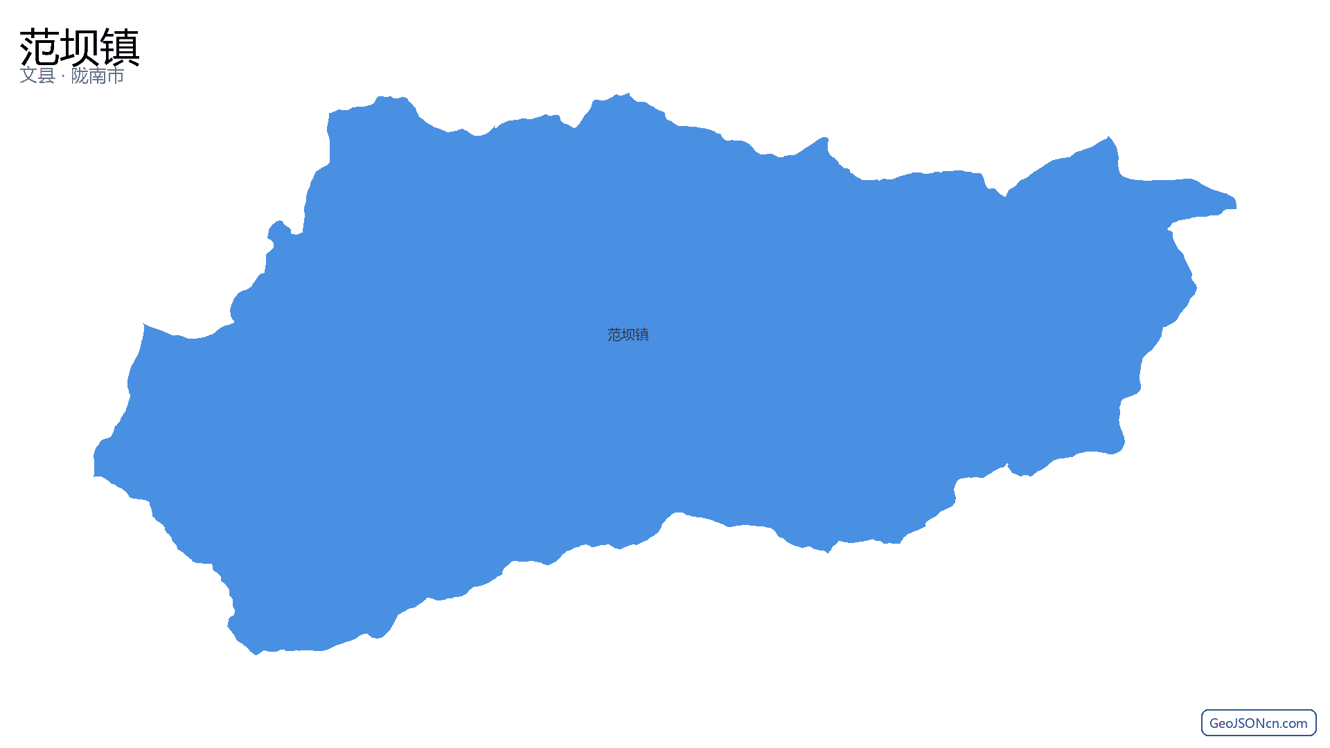 范坝镇行政区划边界地图(文县·陇南市),提供GeoJSON、SHP矢量边界数据下载及高清地图大图(PNG/JPG) - GeoJSONcn.com