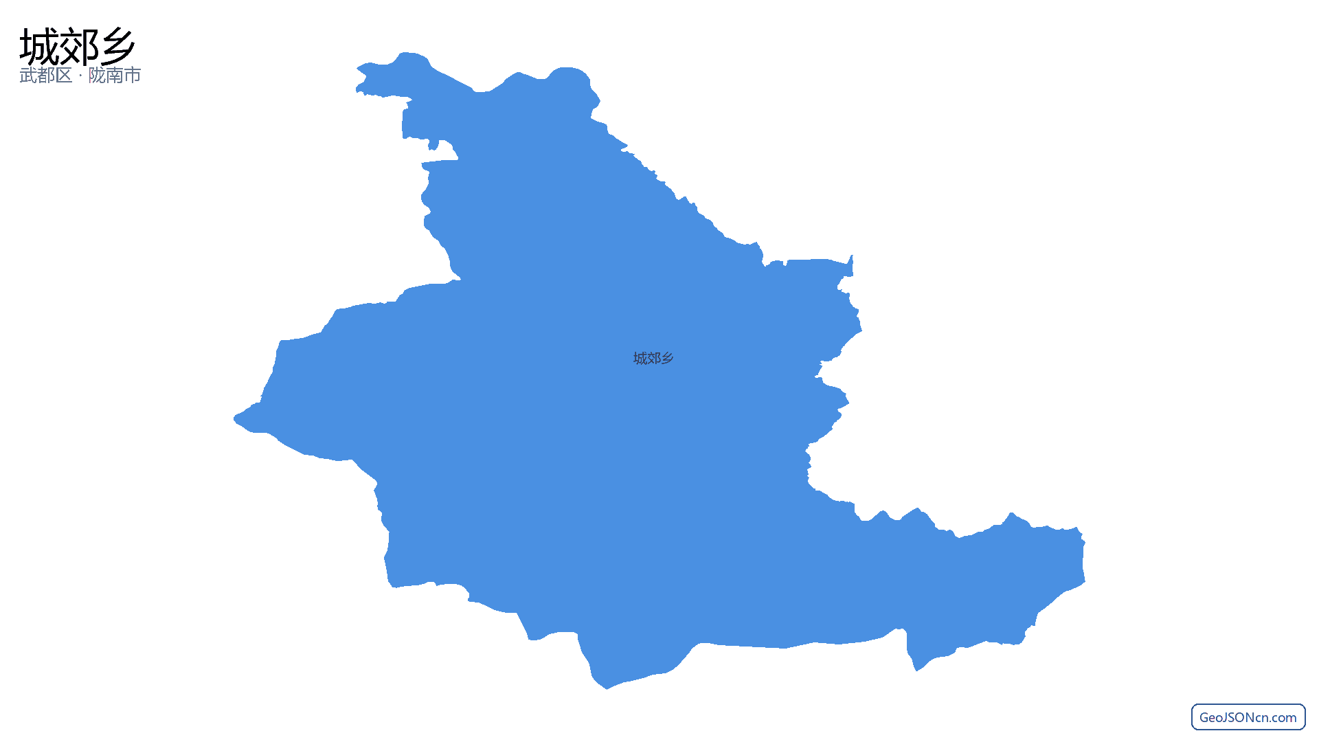 城郊乡行政区划边界地图（武都区·陇南市）,提供GeoJSON、SHP矢量边界数据下载及高清地图大图(PNG/JPG) - GeoJSONcn.com