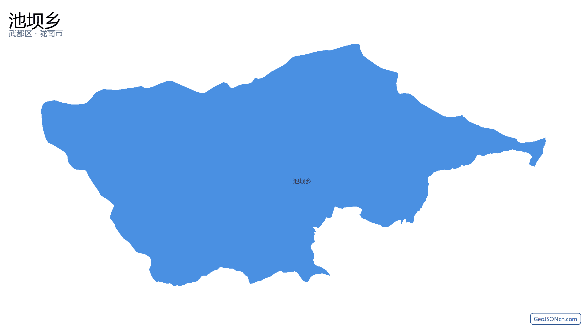 池坝乡行政区划边界地图(武都区·陇南市),提供GeoJSON、SHP矢量边界数据下载及高清地图大图(PNG/JPG) - GeoJSONcn.com