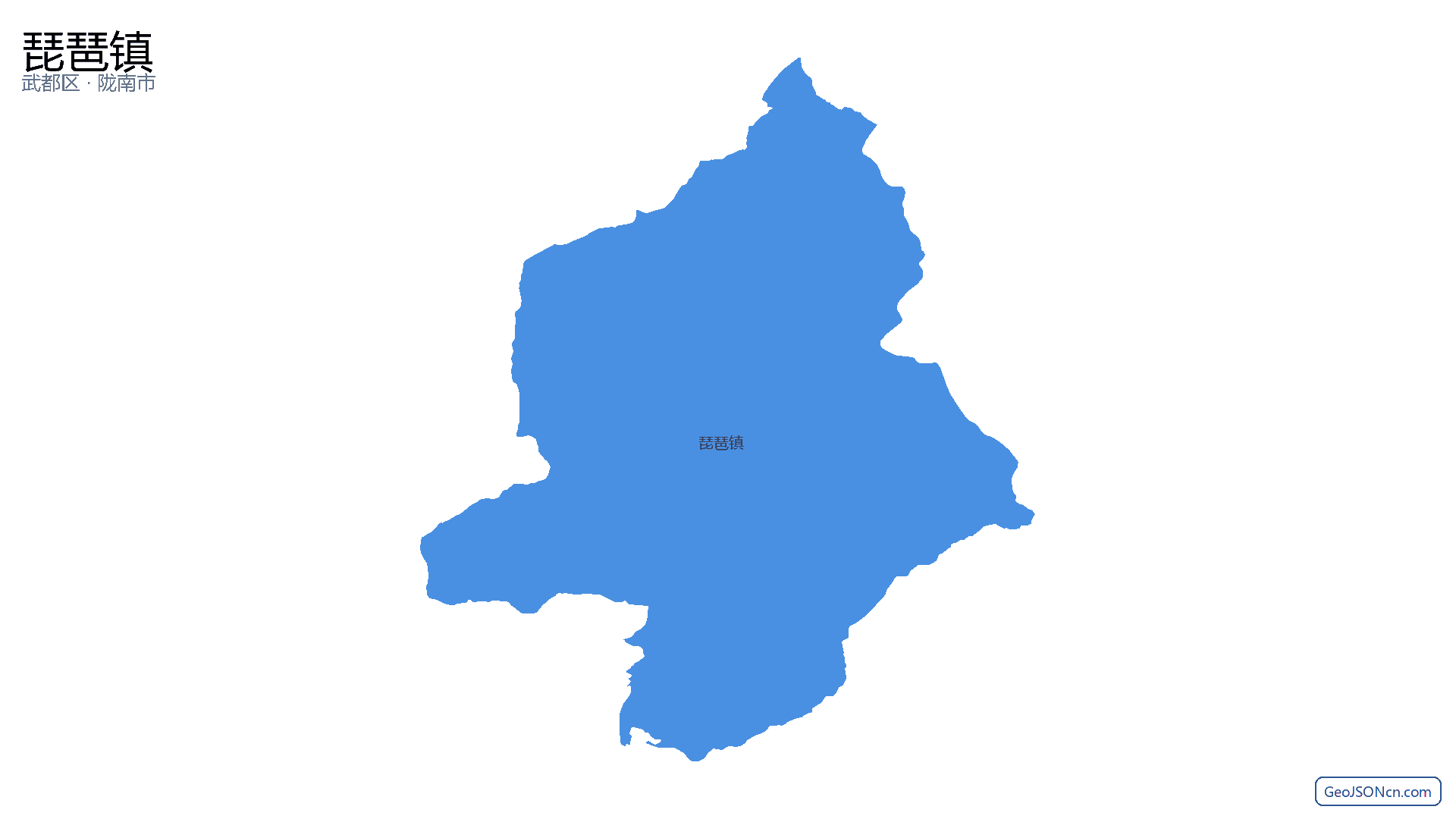 琵琶镇行政区划边界地图（武都区·陇南市）,提供GeoJSON、SHP矢量边界数据下载及高清地图大图(PNG/JPG) - GeoJSONcn.com