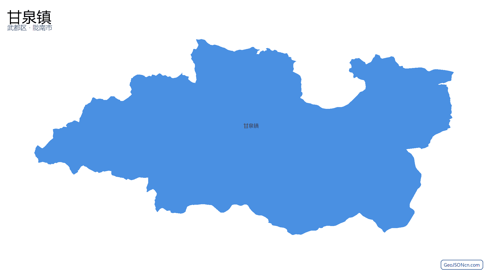 甘泉镇行政区划边界地图（武都区·陇南市）,提供GeoJSON、SHP矢量边界数据下载及高清地图大图(PNG/JPG) - GeoJSONcn.com
