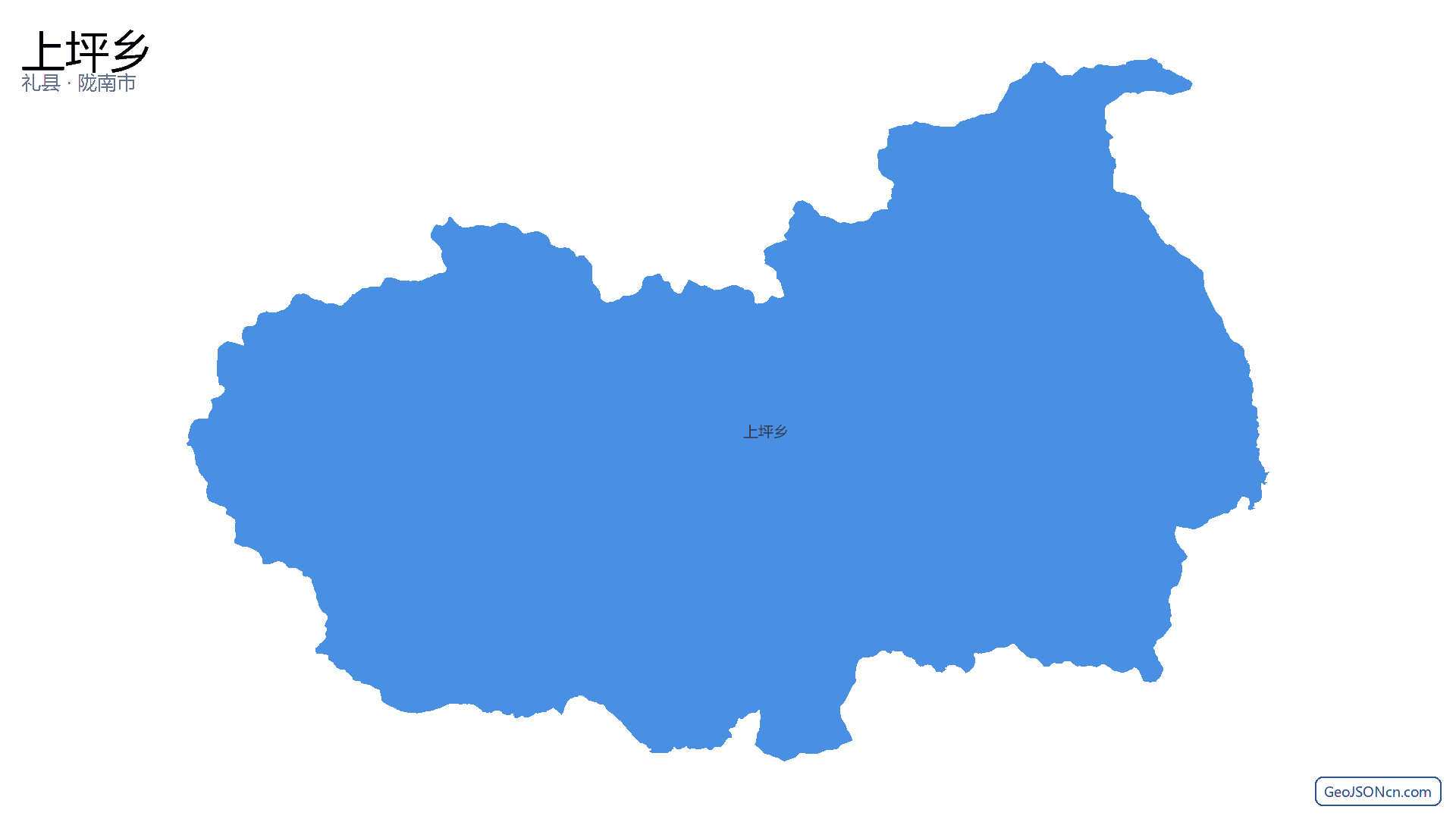上坪乡行政区划边界地图(礼县·陇南市),提供GeoJSON、SHP矢量边界数据下载及高清地图大图(PNG/JPG) - GeoJSONcn.com
