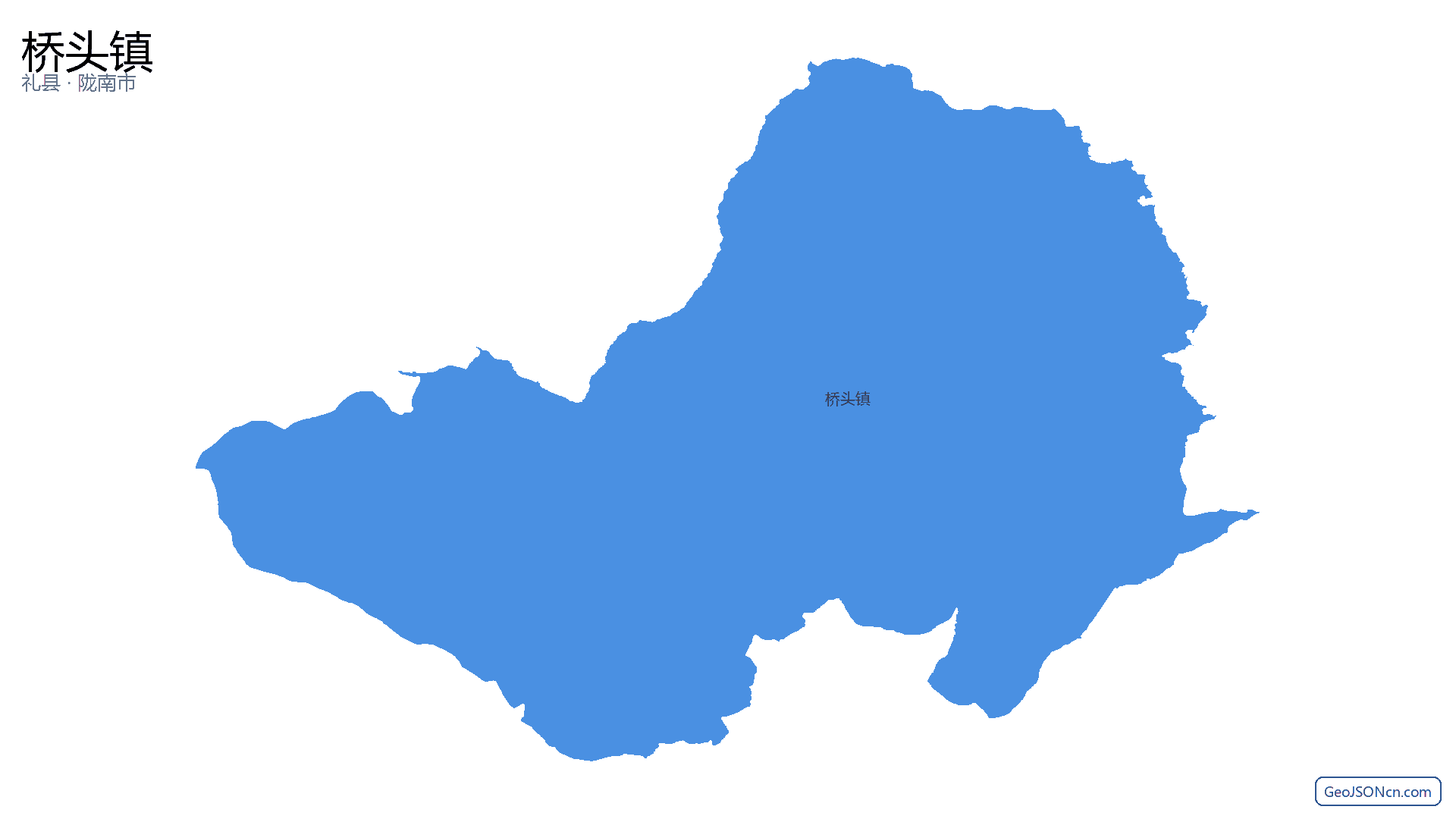 桥头镇行政区划边界地图（礼县·陇南市）,提供GeoJSON、SHP矢量边界数据下载及高清地图大图(PNG/JPG) - GeoJSONcn.com