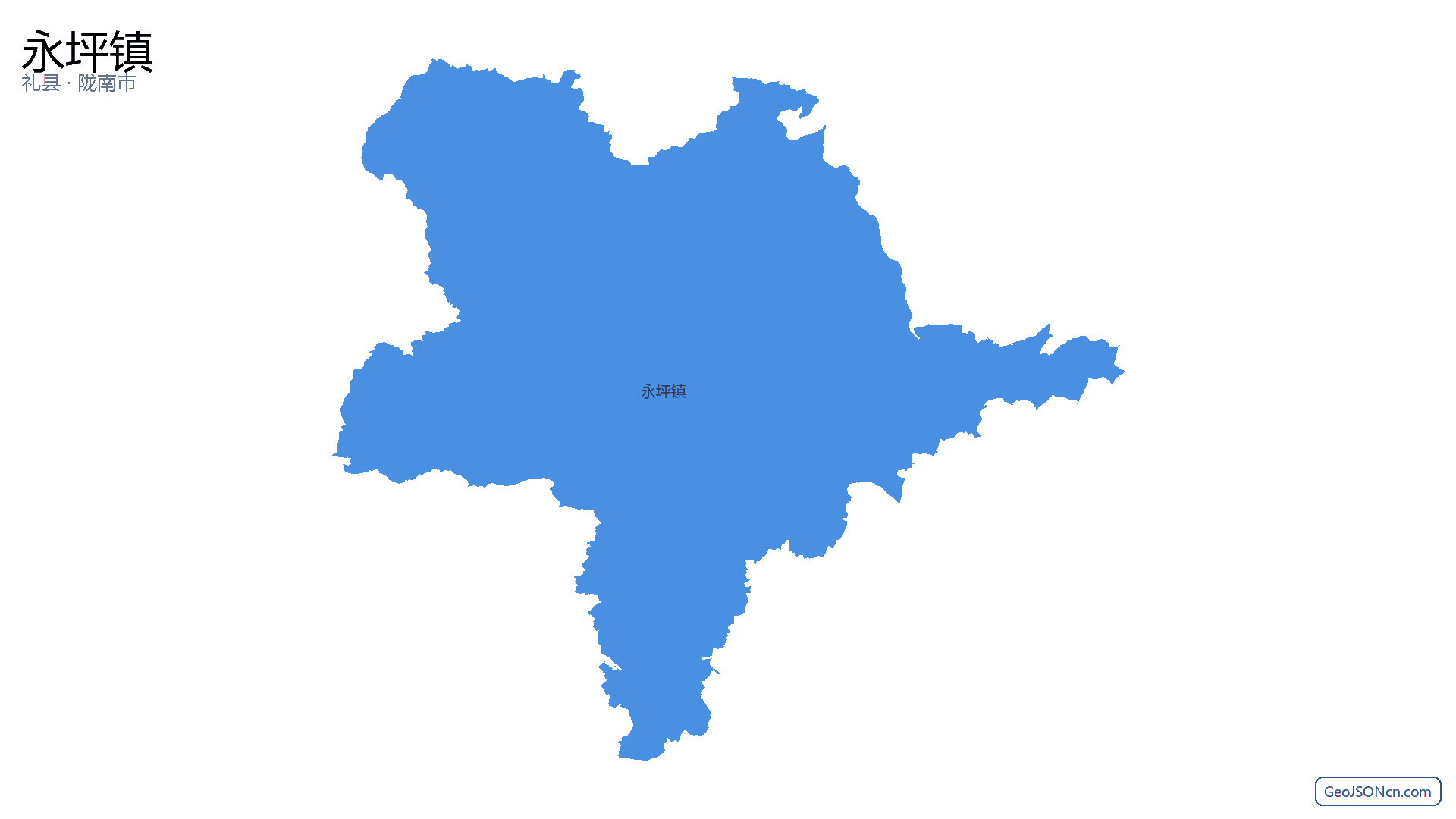 永坪镇行政区划边界地图（礼县·陇南市）,提供GeoJSON、SHP矢量边界数据下载及高清地图大图(PNG/JPG) - GeoJSONcn.com