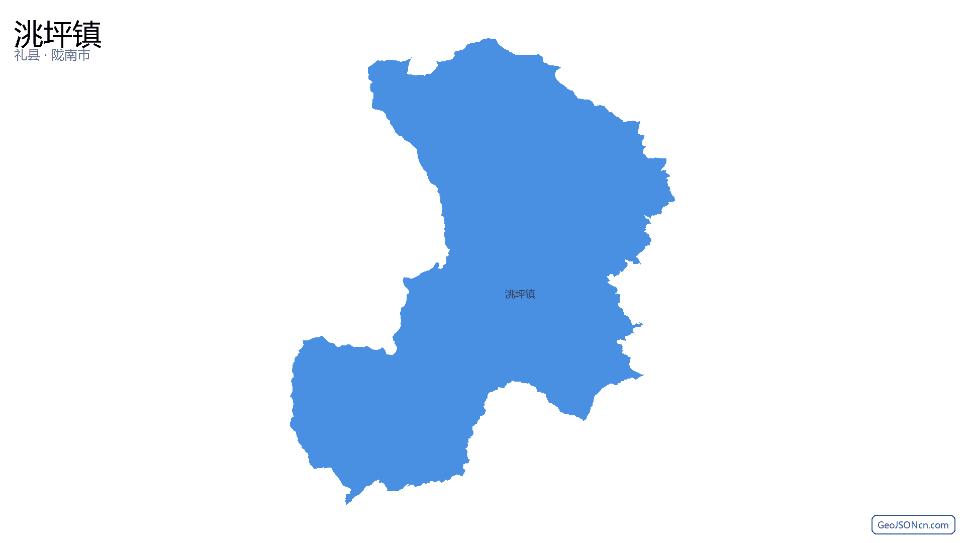 洮坪镇行政区划边界地图（礼县·陇南市）,提供GeoJSON、SHP矢量边界数据下载及高清地图大图(PNG/JPG) - GeoJSONcn.com