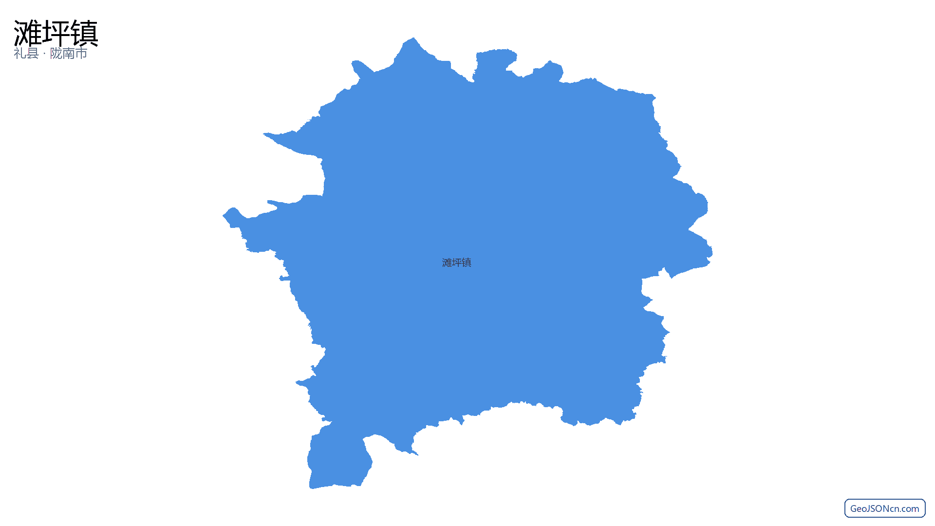 滩坪镇行政区划边界地图(礼县·陇南市),提供GeoJSON、SHP矢量边界数据下载及高清地图大图(PNG/JPG) - GeoJSONcn.com
