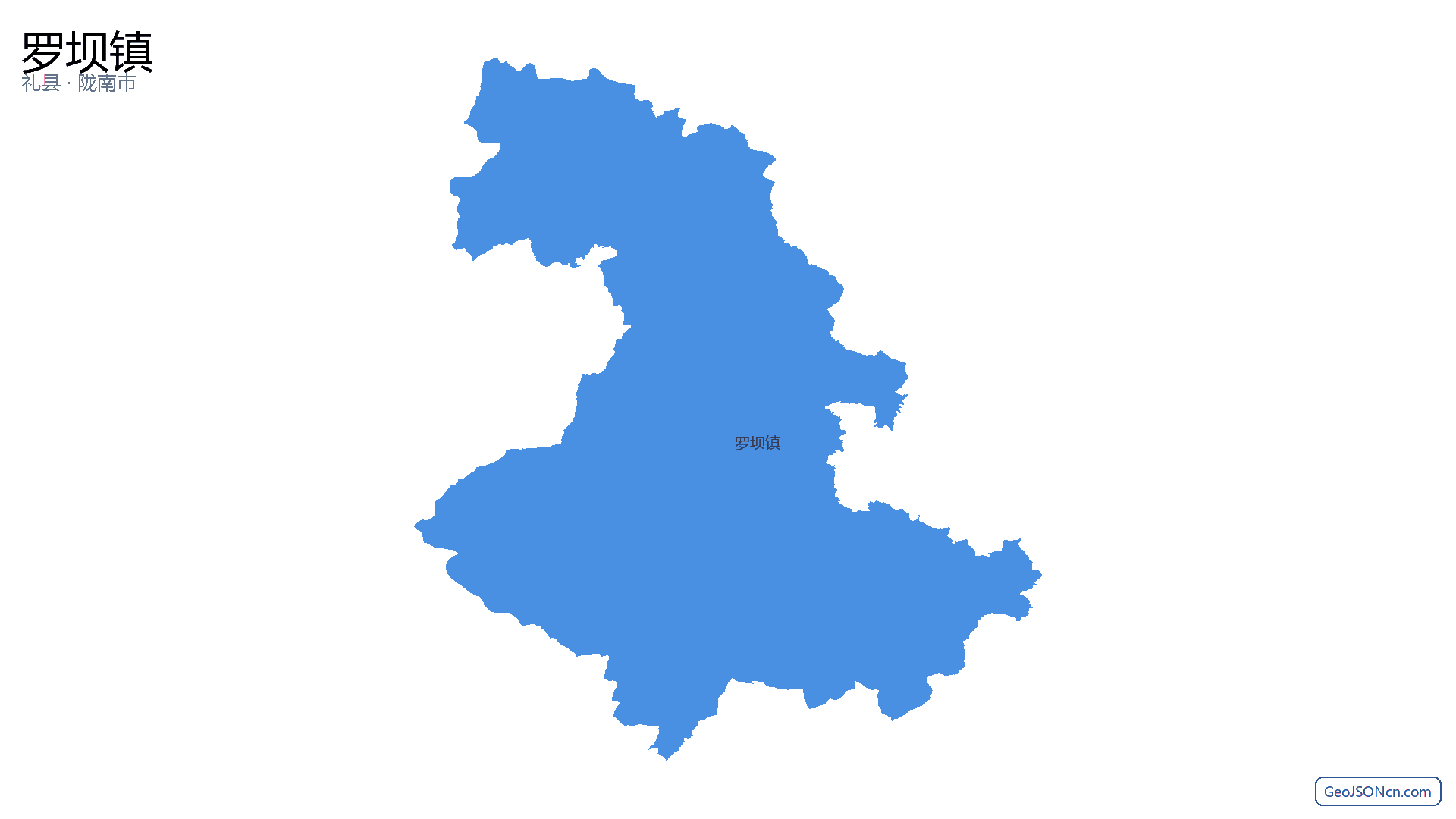 罗坝镇行政区划边界地图(礼县·陇南市),提供GeoJSON、SHP矢量边界数据下载及高清地图大图(PNG/JPG) - GeoJSONcn.com