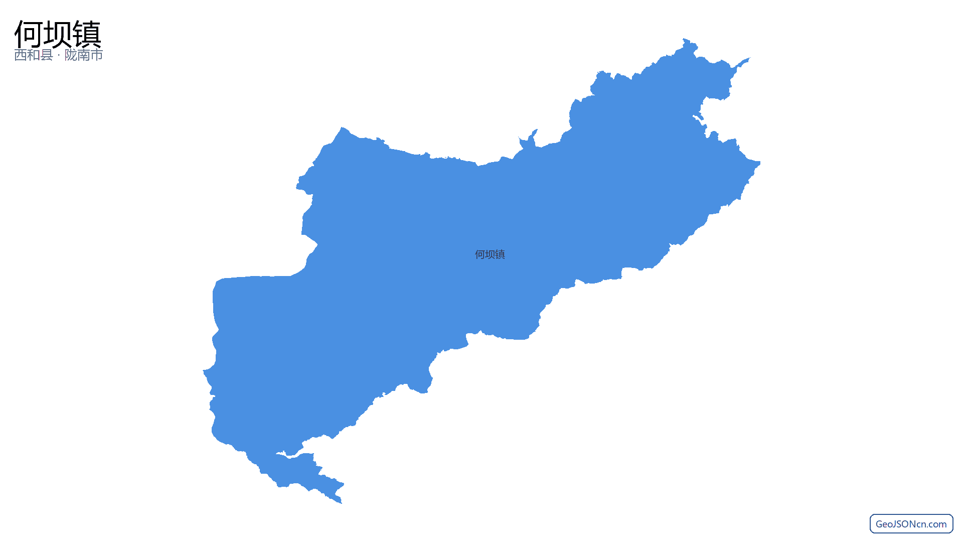 何坝镇行政区划边界地图（西和县·陇南市）,提供GeoJSON、SHP矢量边界数据下载及高清地图大图(PNG/JPG) - GeoJSONcn.com