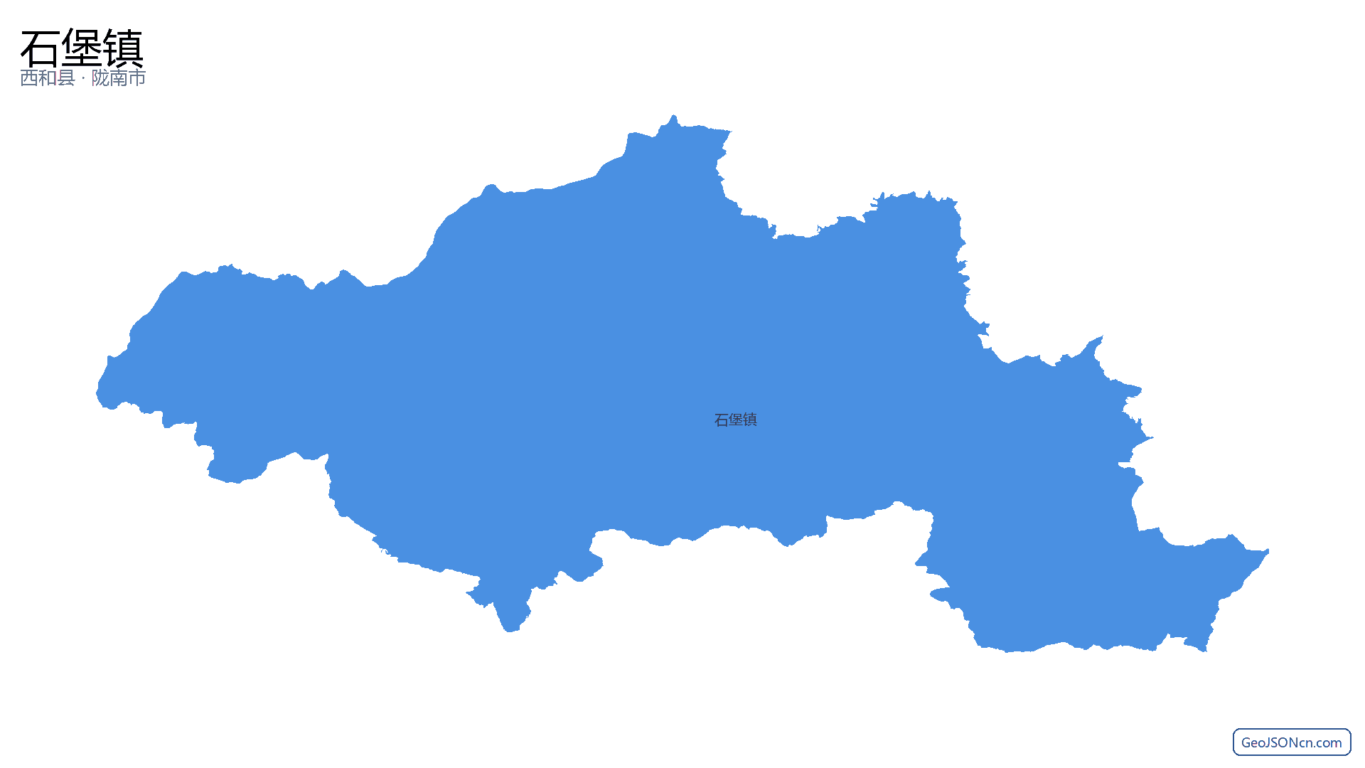 石堡镇行政区划边界地图（西和县·陇南市）,提供GeoJSON、SHP矢量边界数据下载及高清地图大图(PNG/JPG) - GeoJSONcn.com