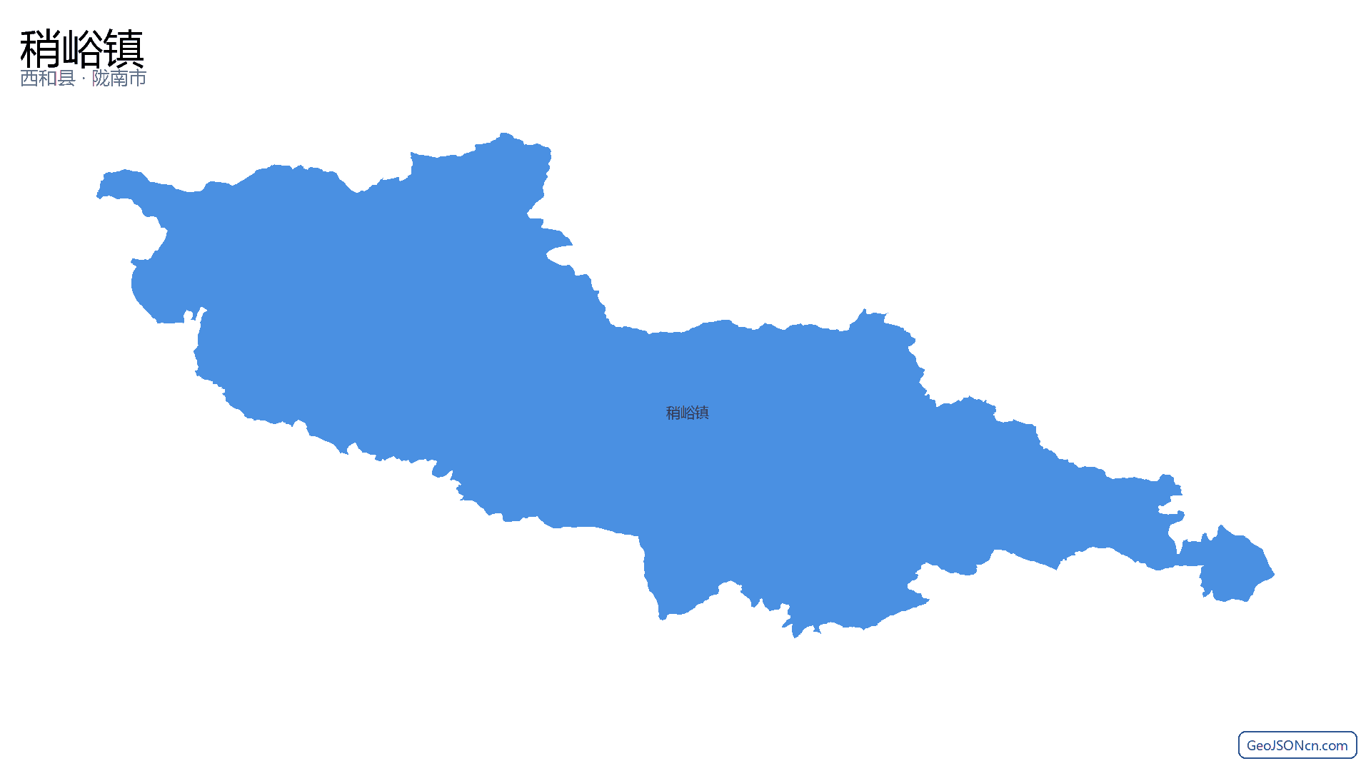 稍峪镇行政区划边界地图（西和县·陇南市）,提供GeoJSON、SHP矢量边界数据下载及高清地图大图(PNG/JPG) - GeoJSONcn.com