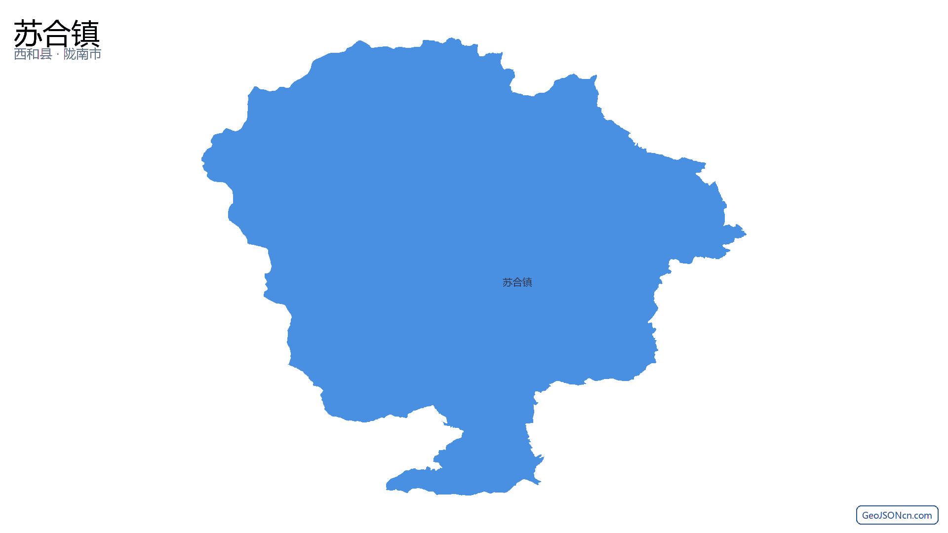 苏合镇行政区划边界地图（西和县·陇南市）,提供GeoJSON、SHP矢量边界数据下载及高清地图大图(PNG/JPG) - GeoJSONcn.com