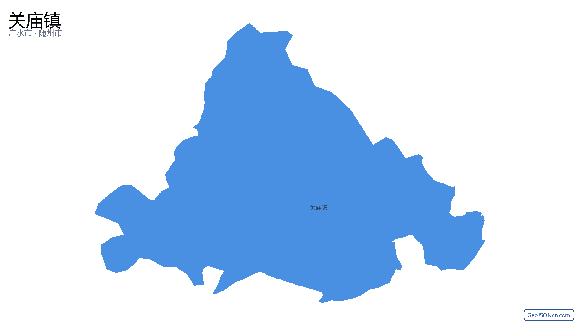 关庙镇行政区划边界地图（广水市·随州市）,提供GeoJSON、SHP矢量边界数据下载及高清地图大图(PNG/JPG) - GeoJSONcn.com