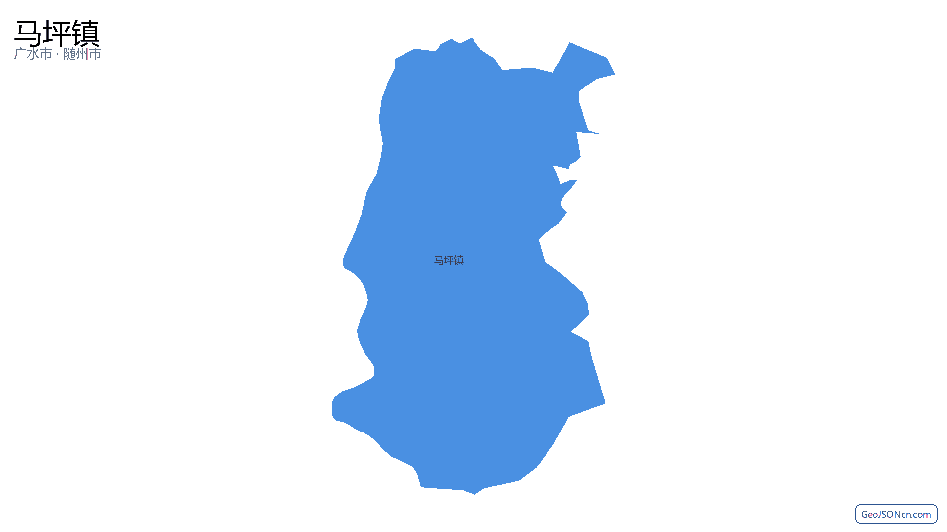 马坪镇行政区划边界地图（广水市·随州市）,提供GeoJSON、SHP矢量边界数据下载及高清地图大图(PNG/JPG) - GeoJSONcn.com