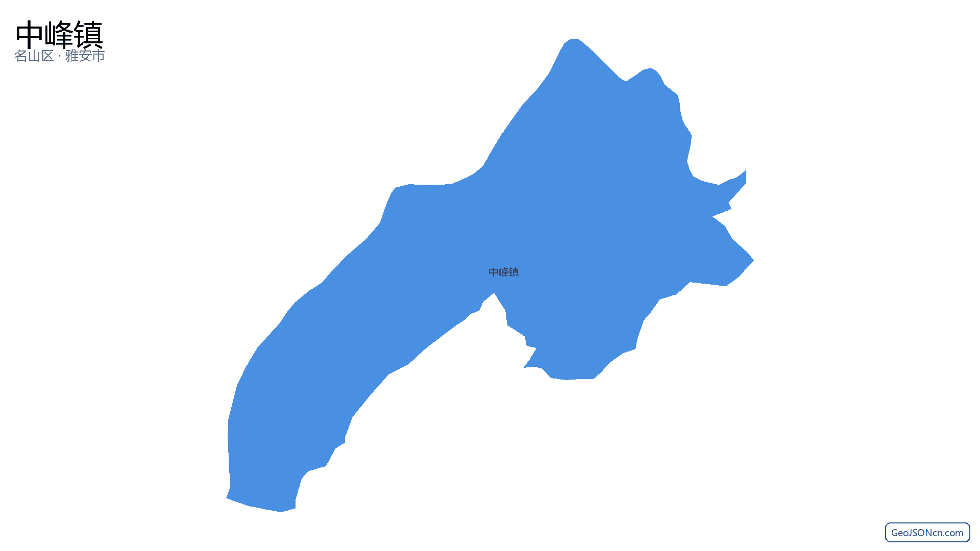 中峰镇行政区划边界地图(名山区·雅安市),提供GeoJSON、SHP矢量边界数据下载及高清地图大图(PNG/JPG) - GeoJSONcn.com