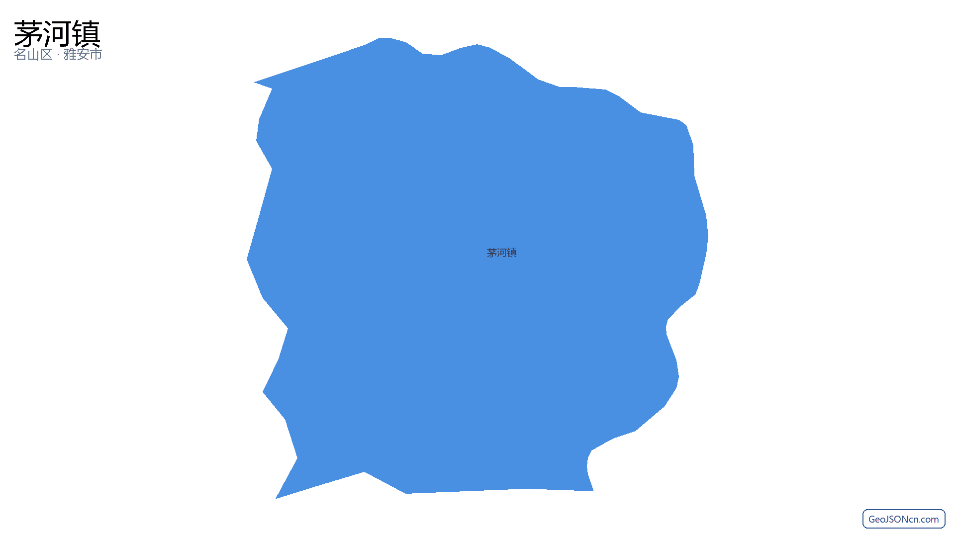 茅河镇行政区划边界地图(名山区·雅安市),提供GeoJSON、SHP矢量边界数据下载及高清地图大图(PNG/JPG) - GeoJSONcn.com