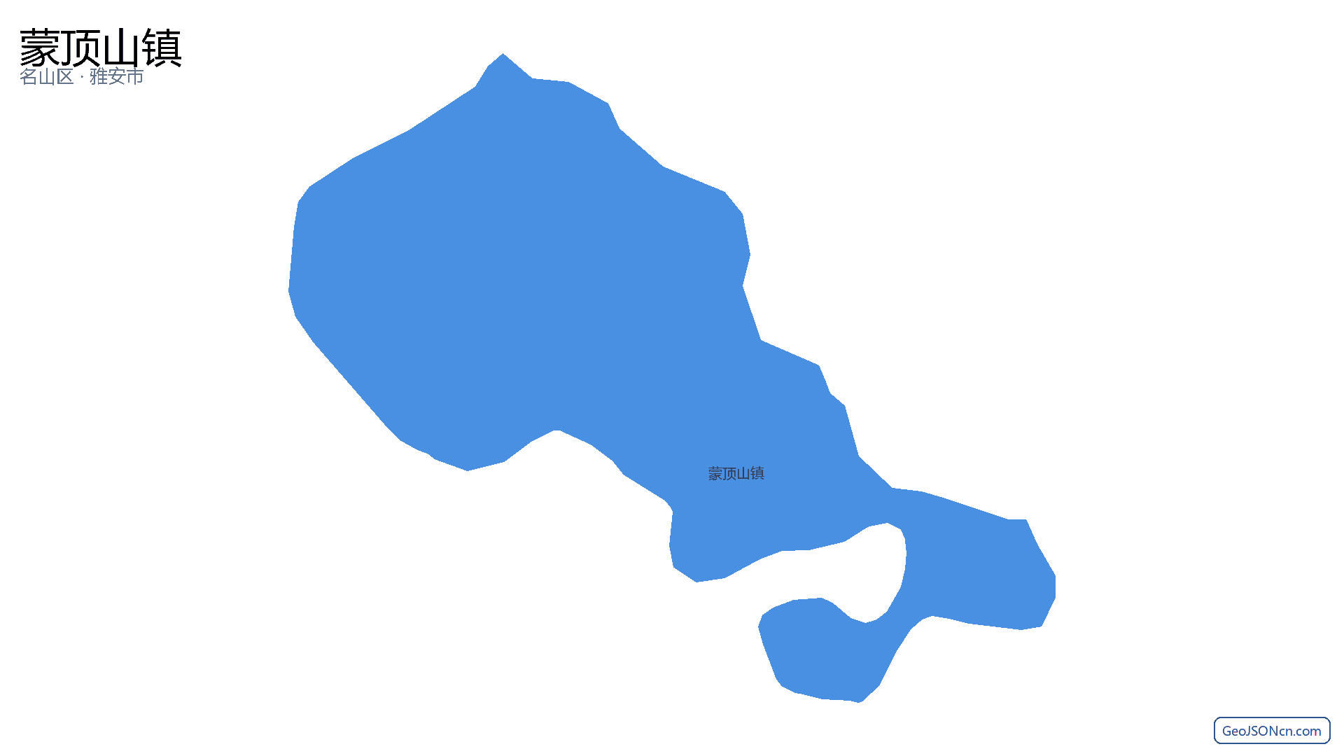 蒙顶山镇行政区划边界地图（名山区·雅安市）,提供GeoJSON、SHP矢量边界数据下载及高清地图大图(PNG/JPG) - GeoJSONcn.com