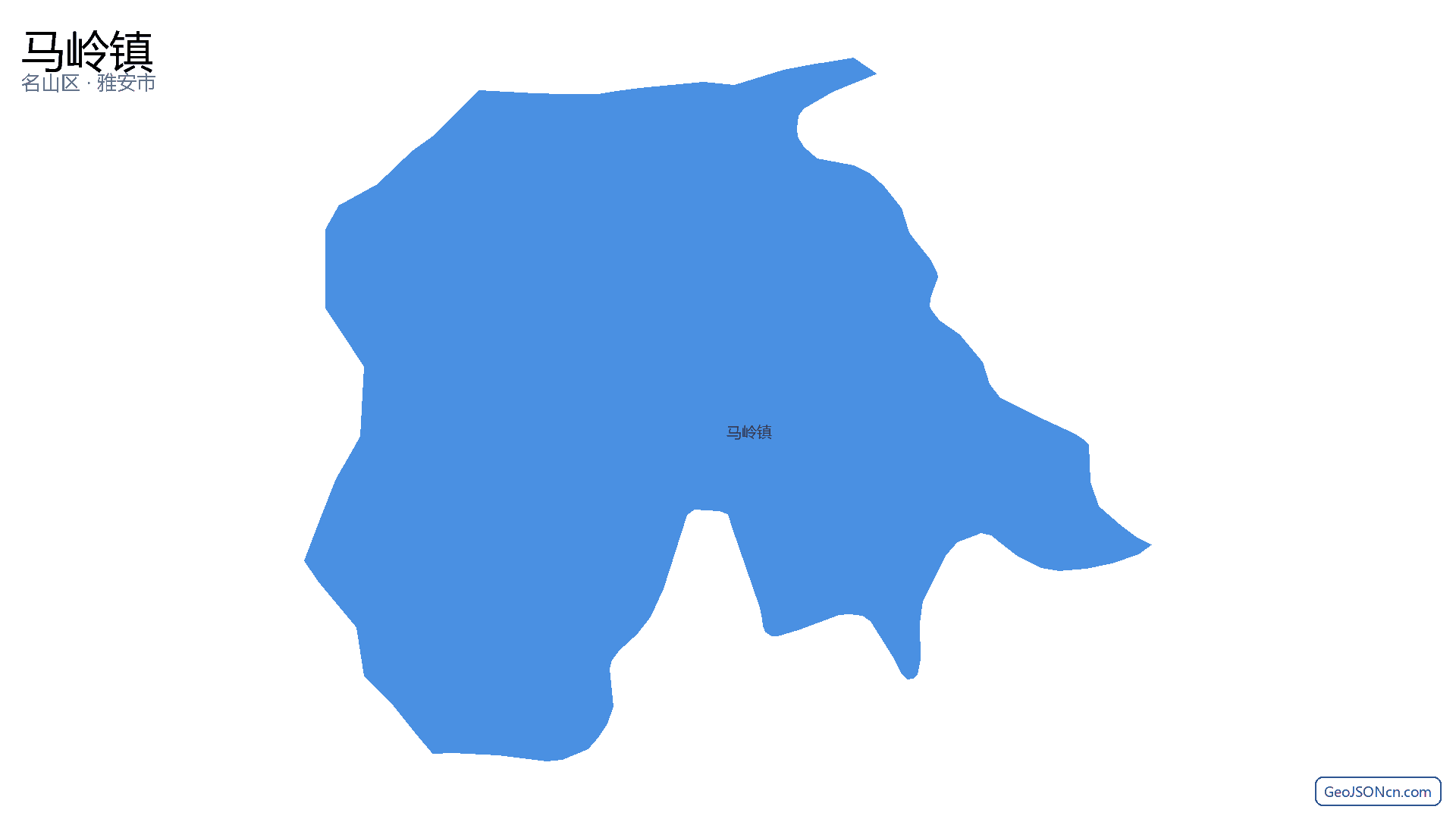 马岭镇行政区划边界地图（名山区·雅安市）,提供GeoJSON、SHP矢量边界数据下载及高清地图大图(PNG/JPG) - GeoJSONcn.com