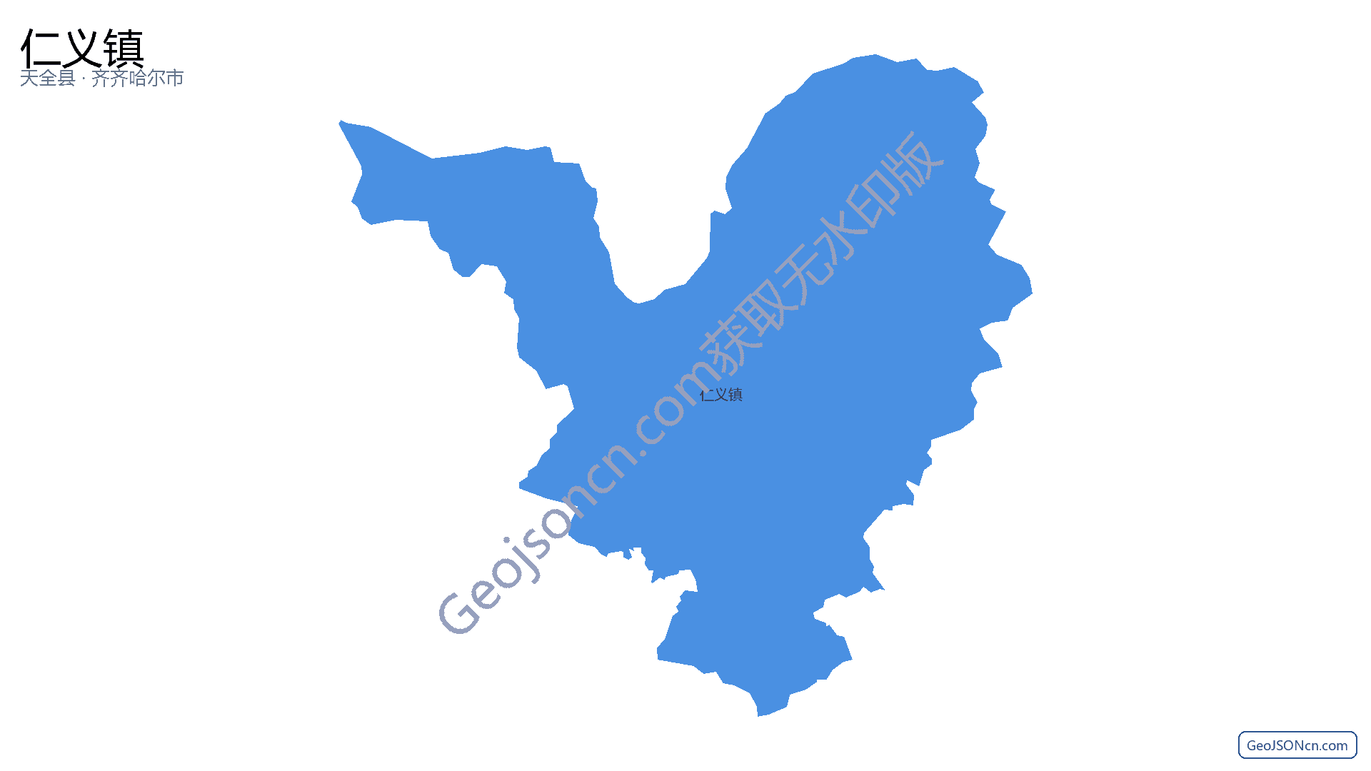 仁义镇行政区划边界地图（天全县·雅安市）,提供GeoJSON、SHP矢量边界数据下载及高清地图大图(PNG/JPG) - GeoJSONcn.com