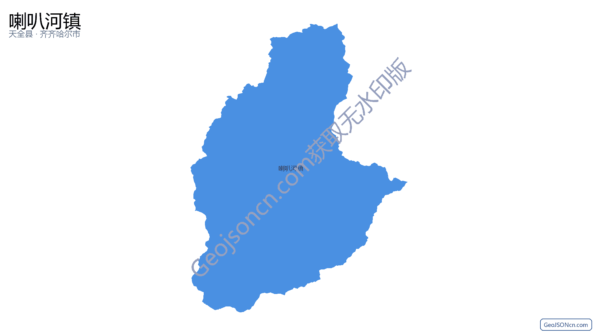 喇叭河镇行政区划边界地图（天全县·雅安市）,提供GeoJSON、SHP矢量边界数据下载及高清地图大图(PNG/JPG) - GeoJSONcn.com