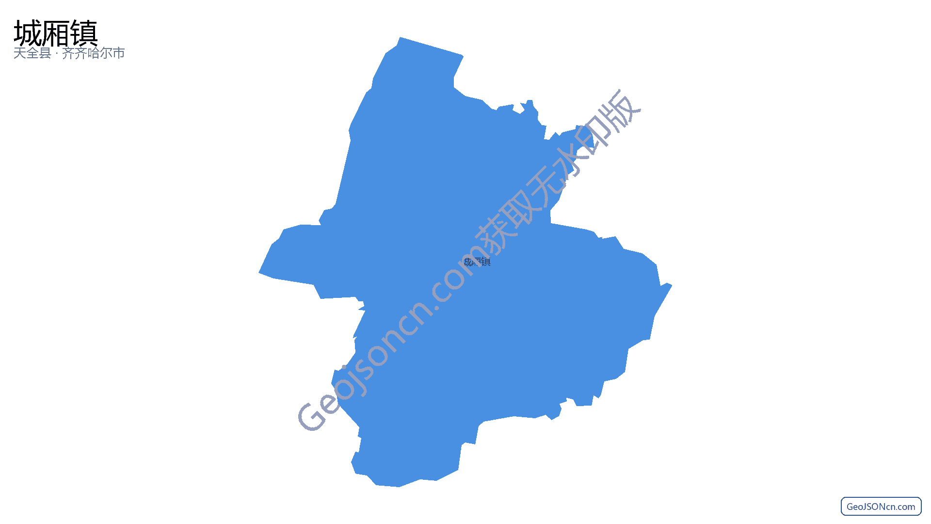 城厢镇行政区划边界地图(天全县·雅安市),提供GeoJSON、SHP矢量边界数据下载及高清地图大图(PNG/JPG) - GeoJSONcn.com