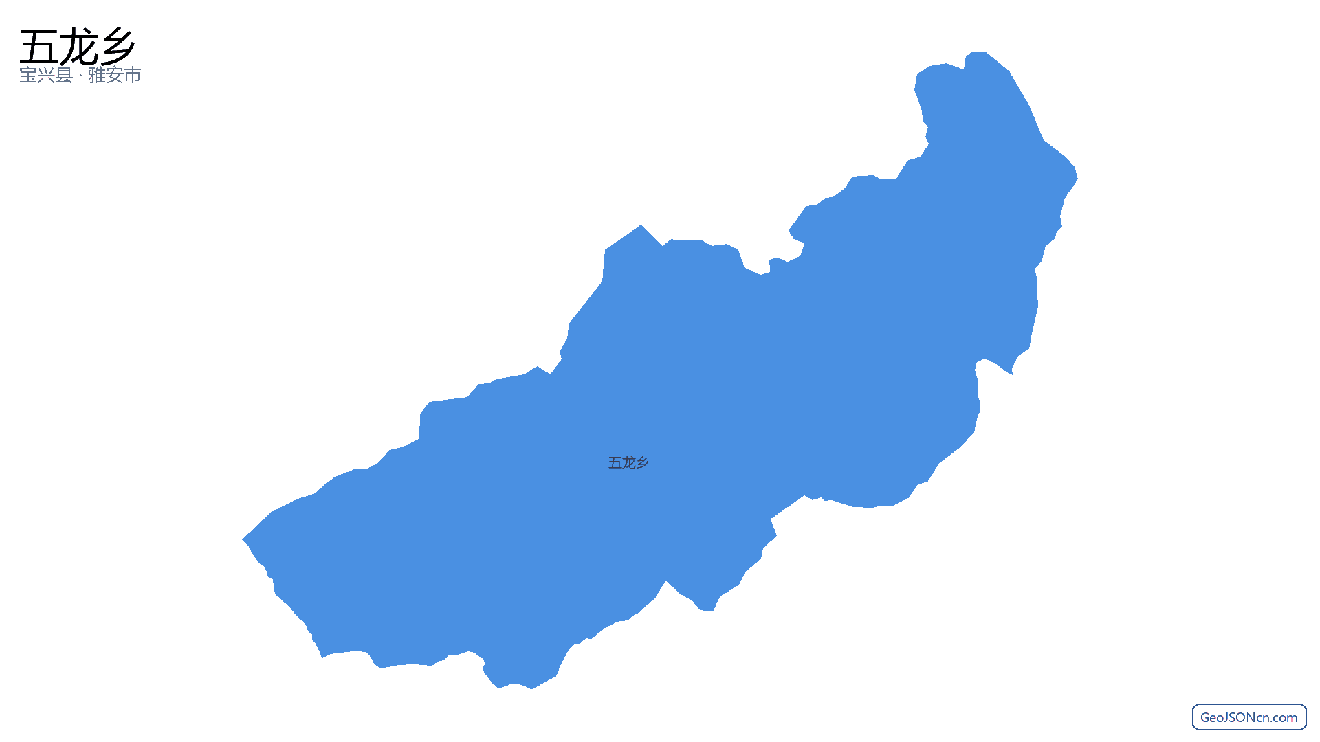 五龙乡行政区划边界地图(宝兴县·雅安市),提供GeoJSON、SHP矢量边界数据下载及高清地图大图(PNG/JPG) - GeoJSONcn.com