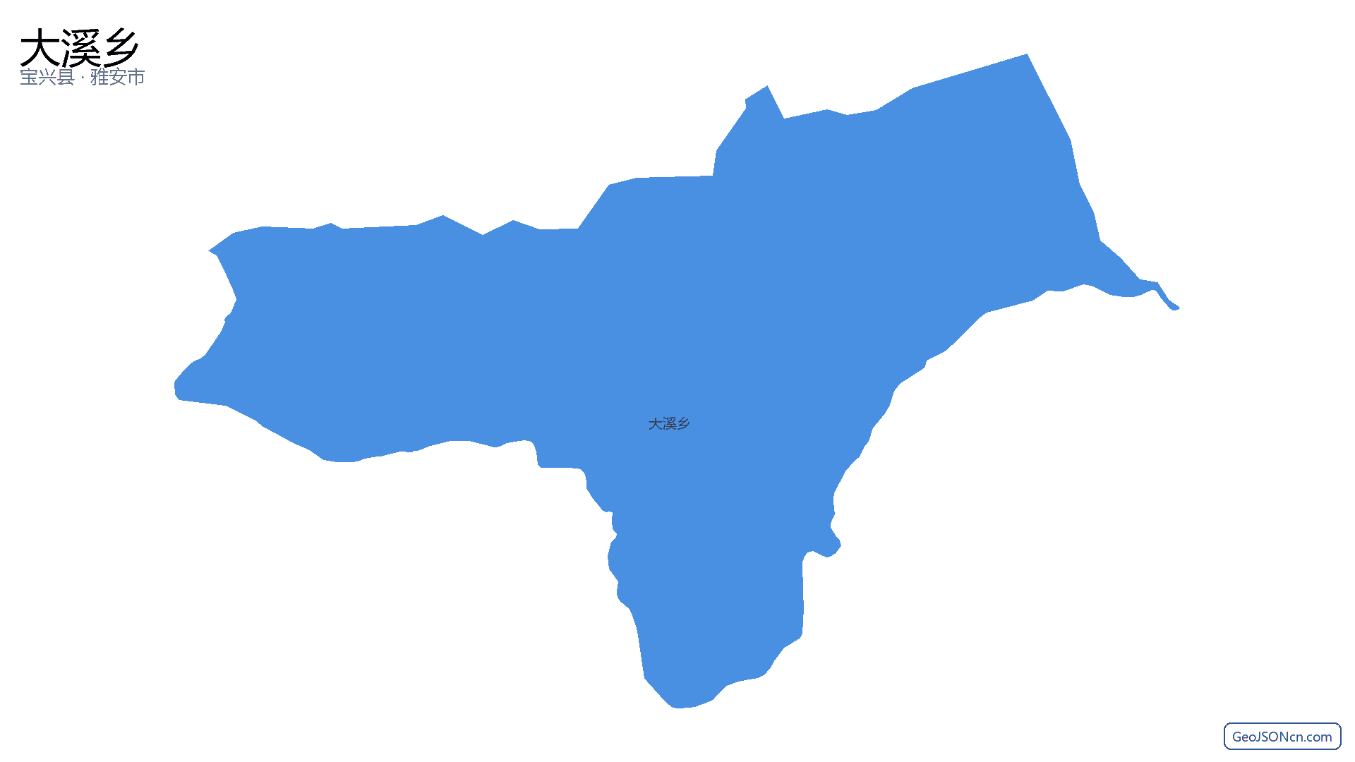 大溪乡行政区划边界地图(宝兴县·雅安市),提供GeoJSON、SHP矢量边界数据下载及高清地图大图(PNG/JPG) - GeoJSONcn.com