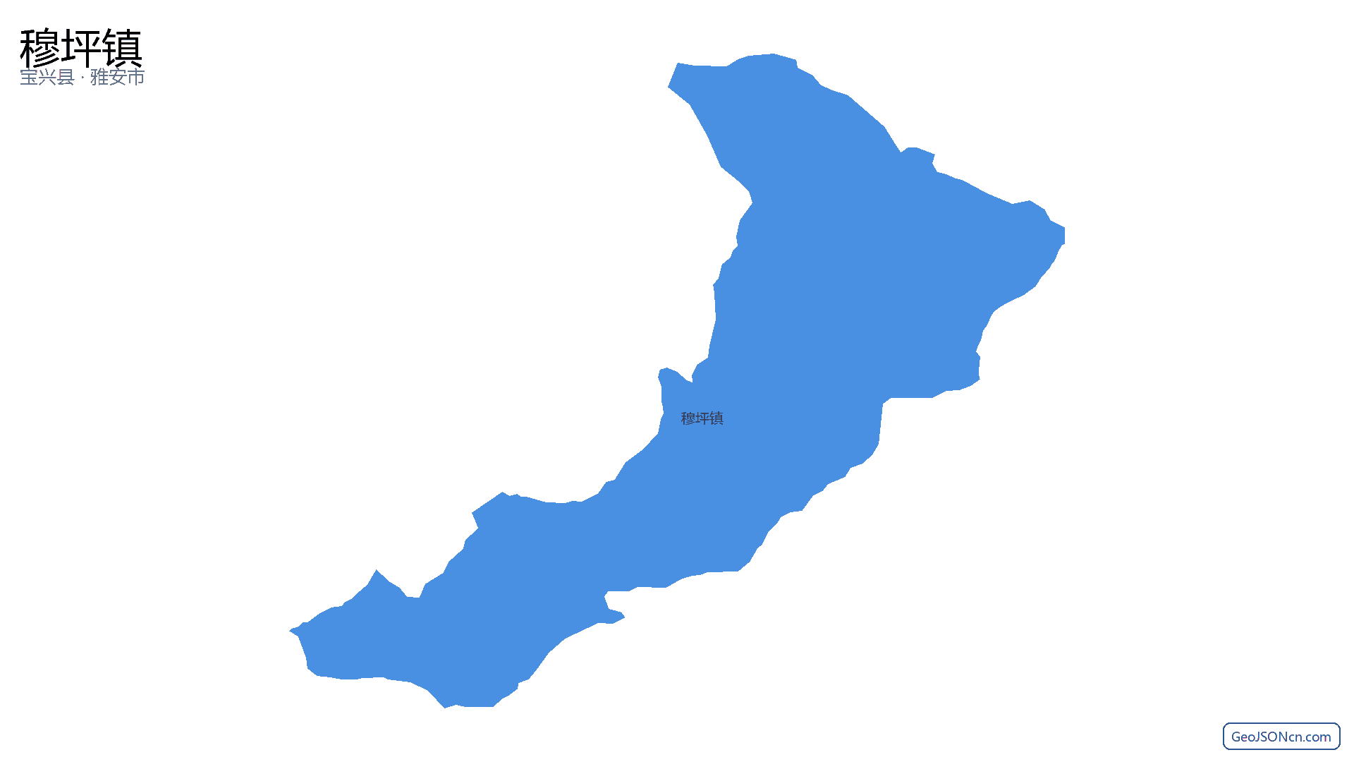 穆坪镇行政区划边界地图(宝兴县·雅安市),提供GeoJSON、SHP矢量边界数据下载及高清地图大图(PNG/JPG) - GeoJSONcn.com