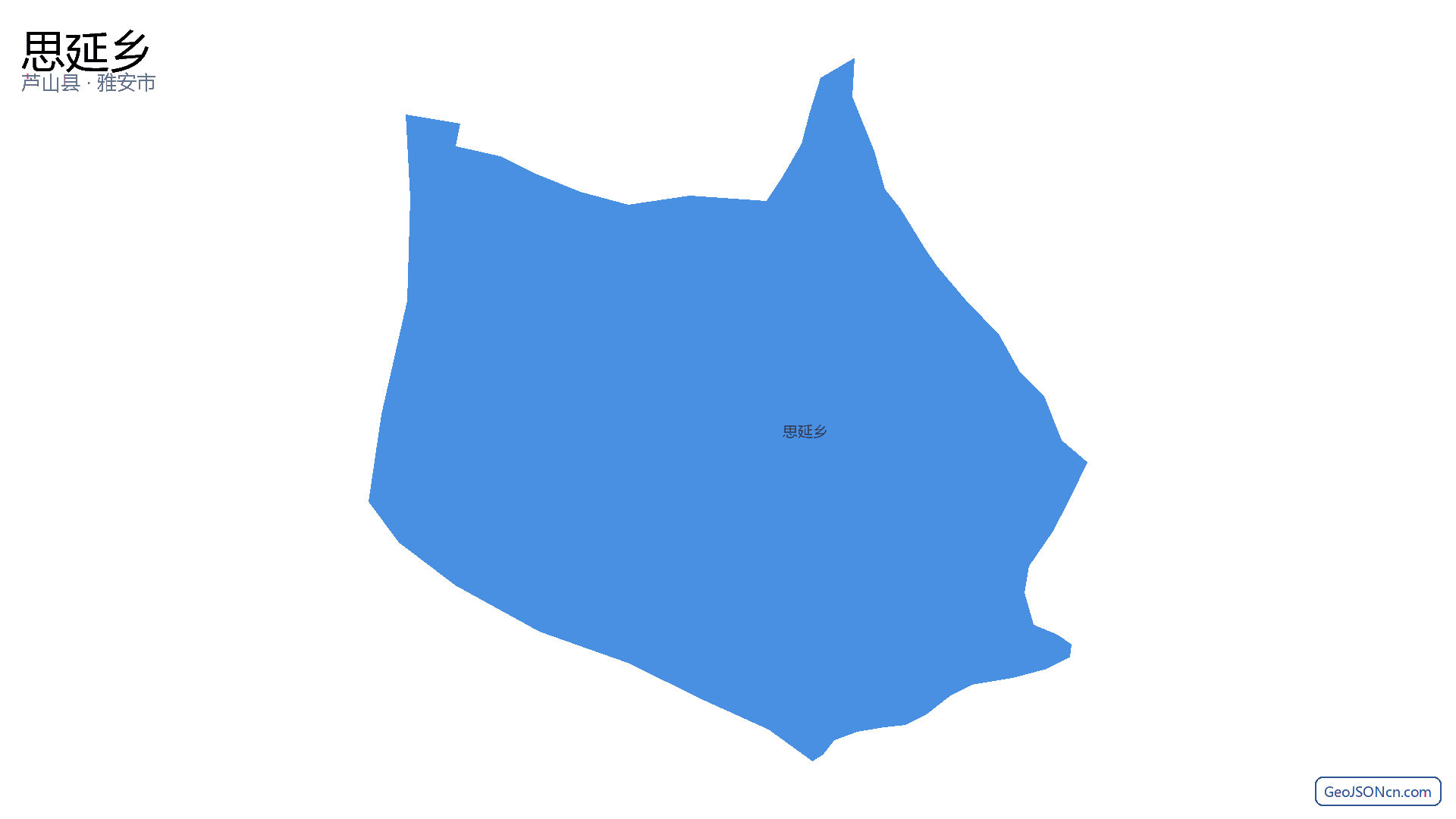 思延乡行政区划边界地图（芦山县·雅安市）,提供GeoJSON、SHP矢量边界数据下载及高清地图大图(PNG/JPG) - GeoJSONcn.com