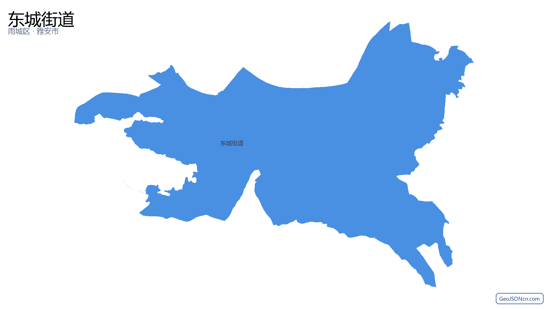 东城街道行政区划边界地图（雨城区·雅安市）,提供GeoJSON、SHP矢量边界数据下载及高清地图大图(PNG/JPG) - GeoJSONcn.com