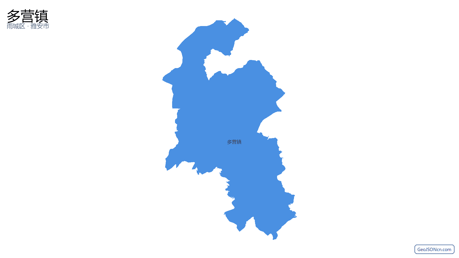 多营镇行政区划边界地图（雨城区·雅安市）,提供GeoJSON、SHP矢量边界数据下载及高清地图大图(PNG/JPG) - GeoJSONcn.com