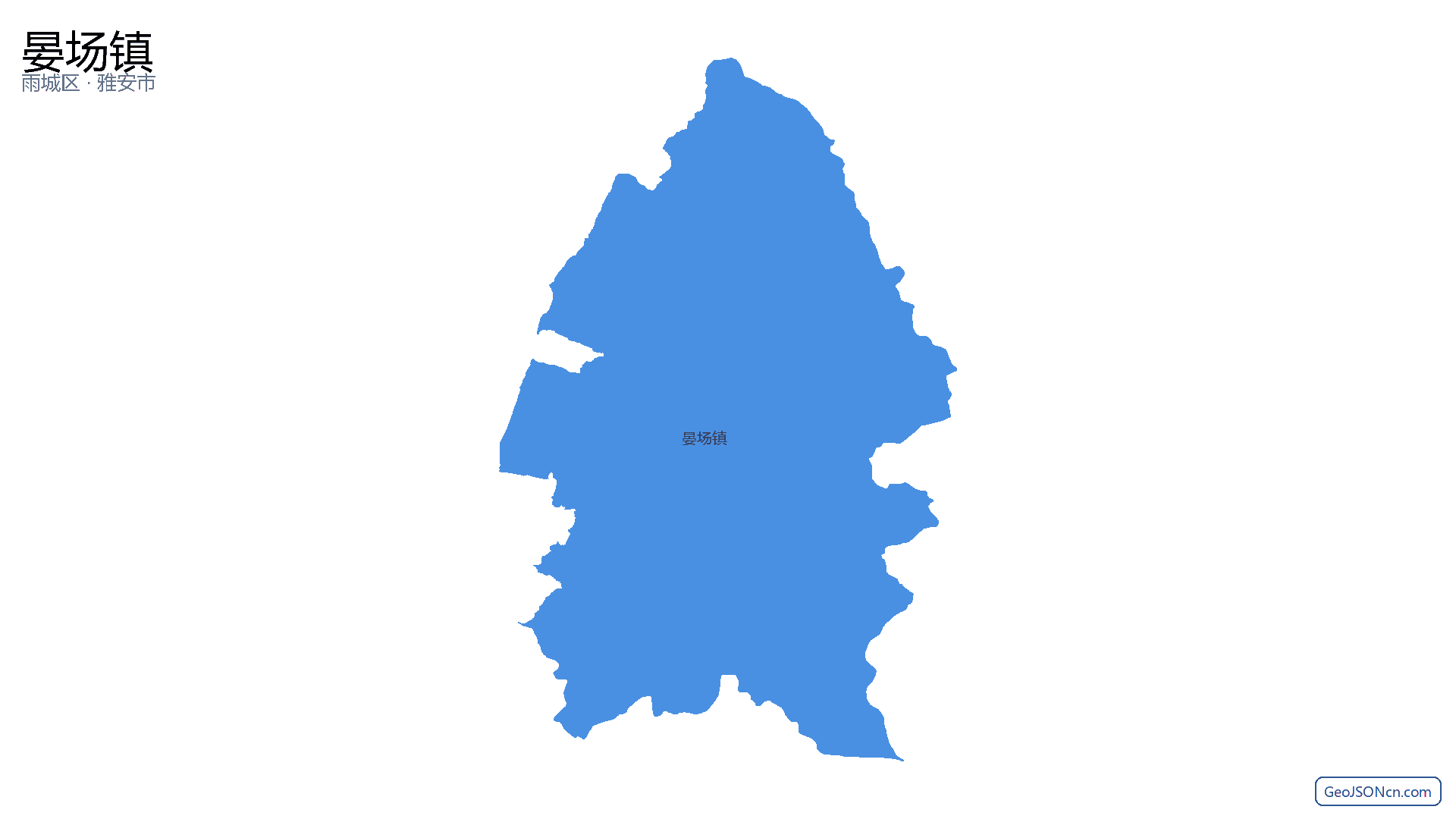 晏场镇行政区划边界地图（雨城区·雅安市）,提供GeoJSON、SHP矢量边界数据下载及高清地图大图(PNG/JPG) - GeoJSONcn.com